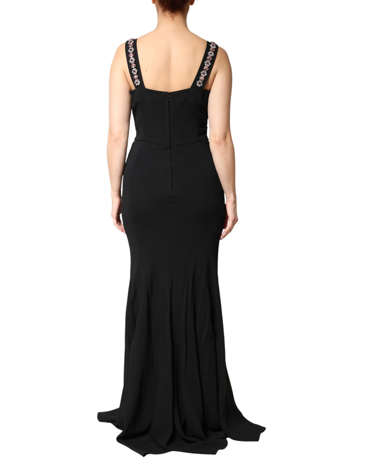 Dolce & Gabbana Black Embellished Bodycon Long Gown Women's Dress