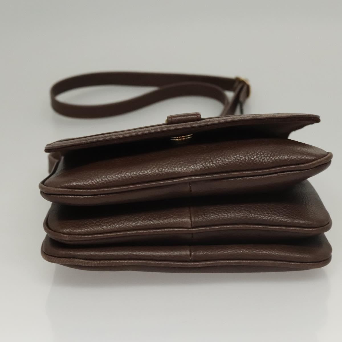 Bally Vintage Leather Brown Leather Shoulder Bag Bag (Pre-Owned)