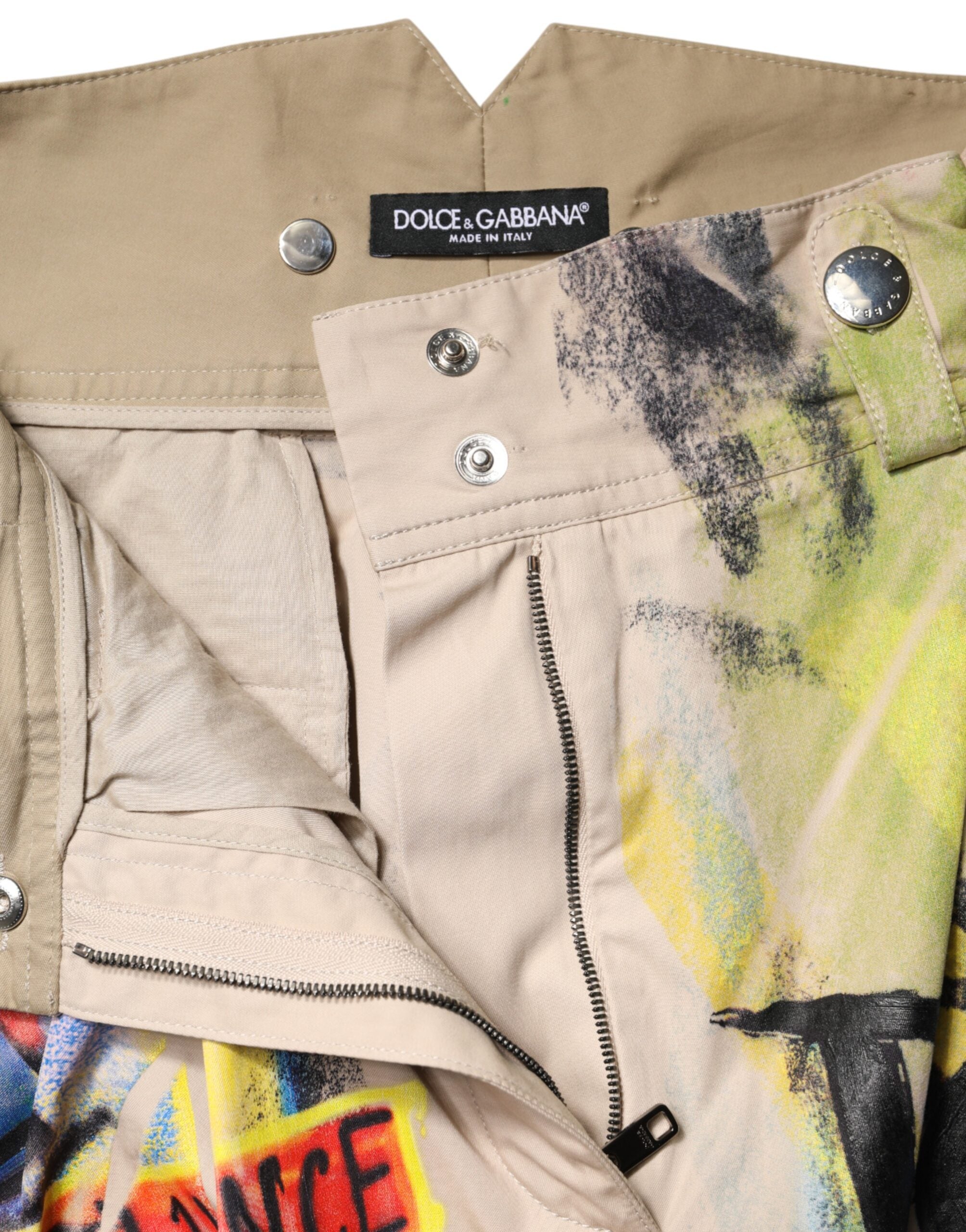 Dolce & Gabbana Multicolor Graffiti HighWaist Bermuda Women's Shorts