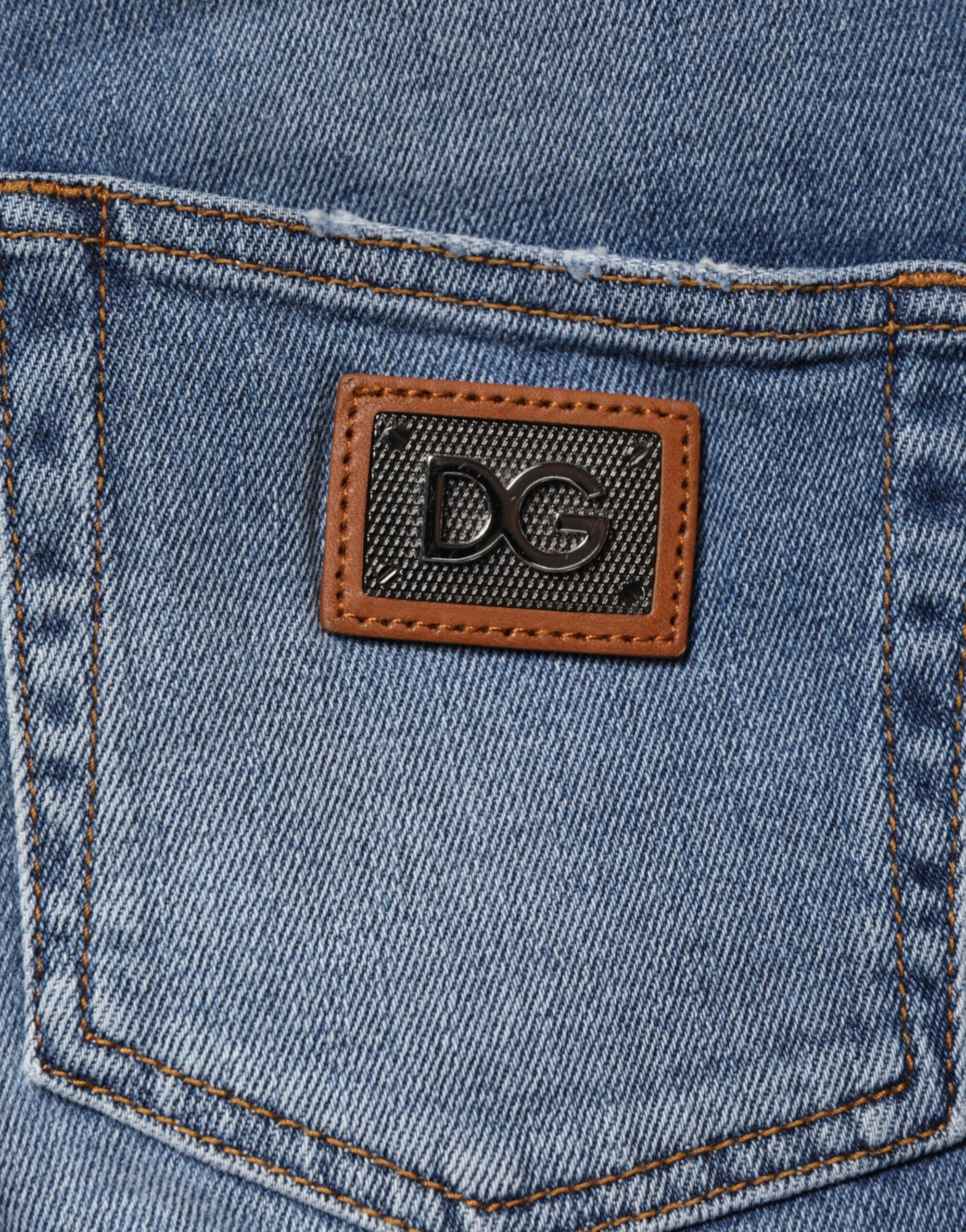 Dolce & Gabbana Blue Washed Cotton Skinny Denim Trouser Women's Jeans