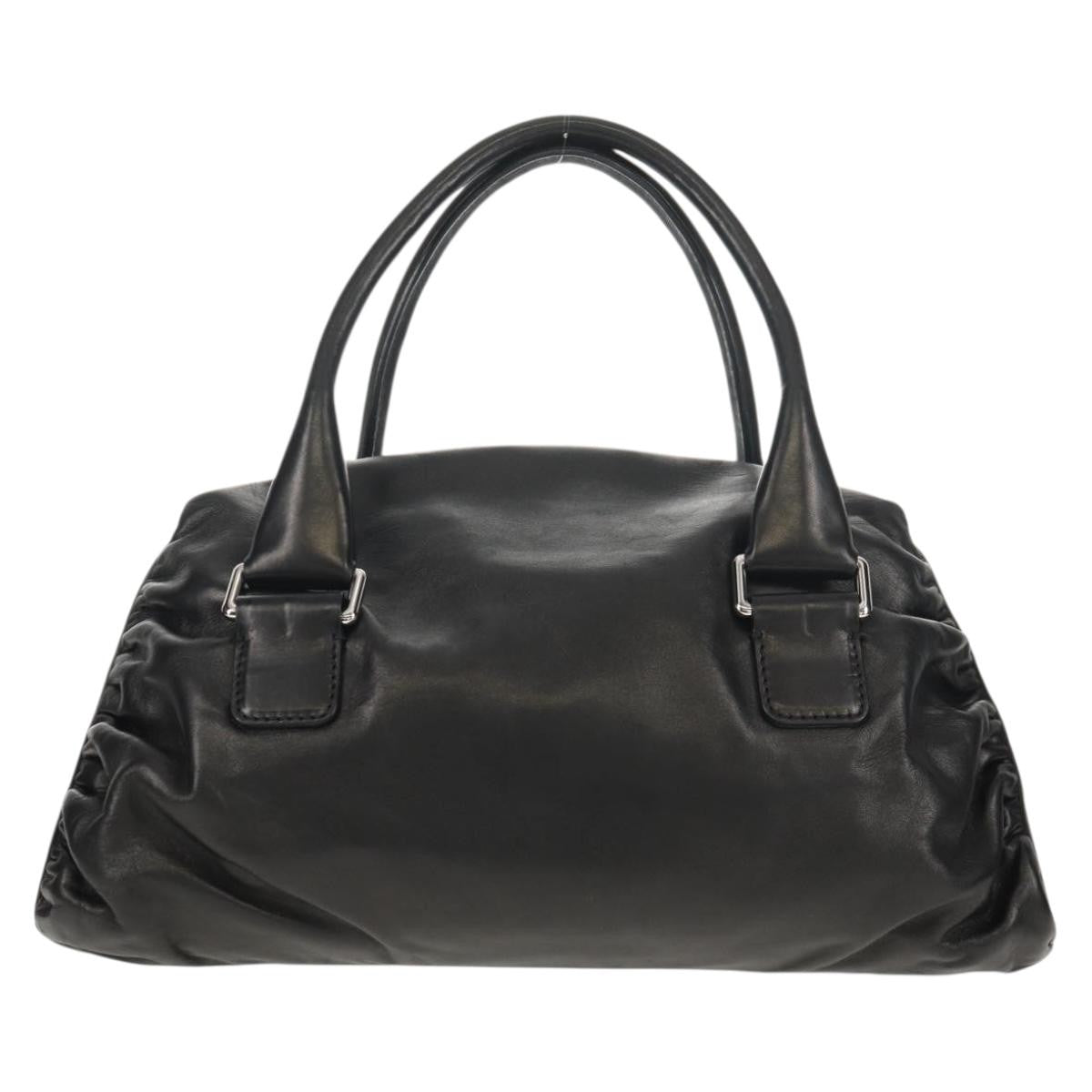 Valentino Garavani Histoire Tote Leather And Strass Black Leather Shoulder Bag Bag (Pre-Owned)