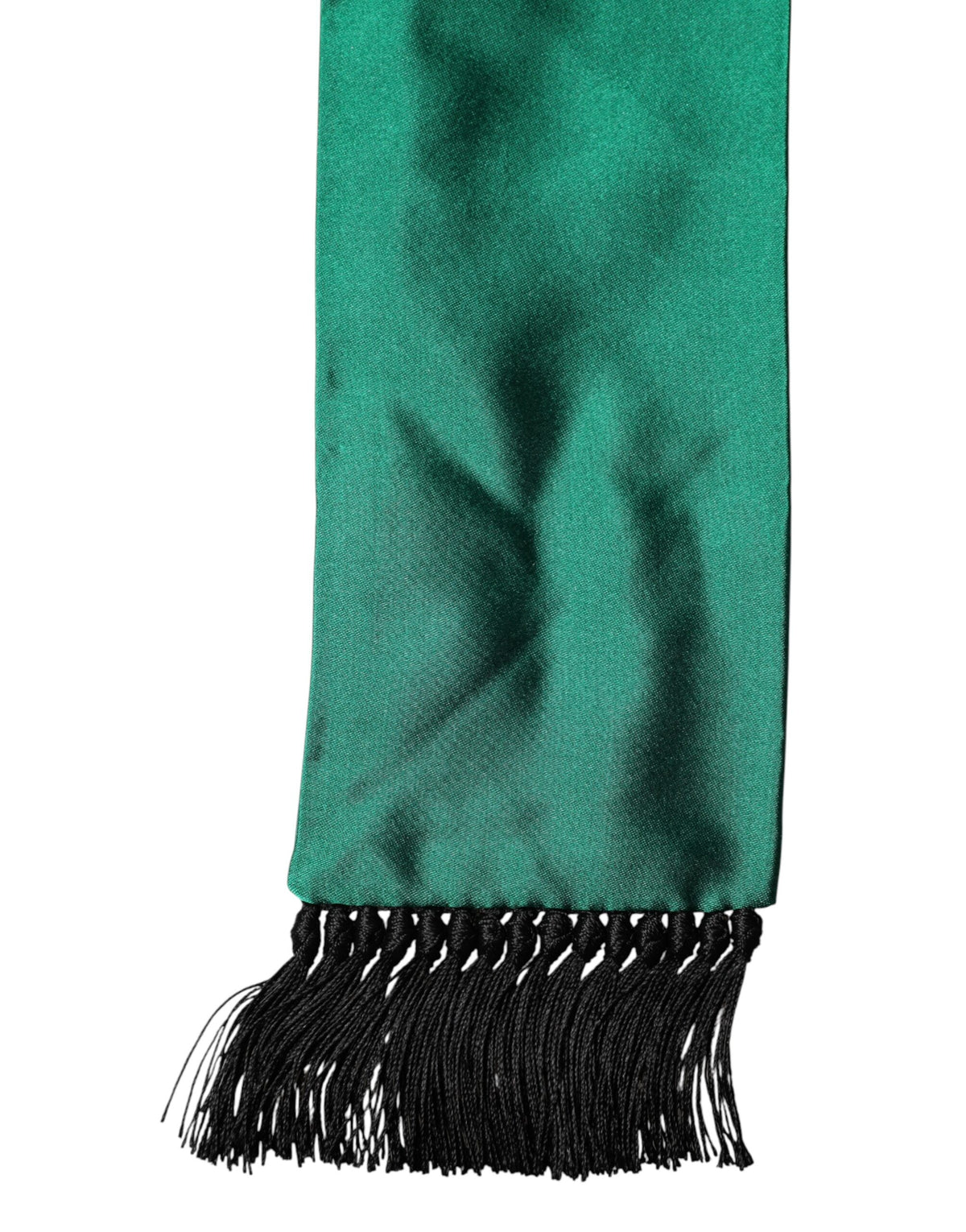 Dolce & Gabbana Green Silk Fringes Neck Wrap Foulard Men's Scarf