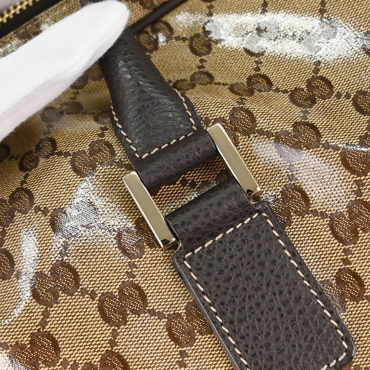 Gucci Gg Top Handle Gg Matelasse Leather Beige Pvc Tote Bag Bag (Pre-Owned)