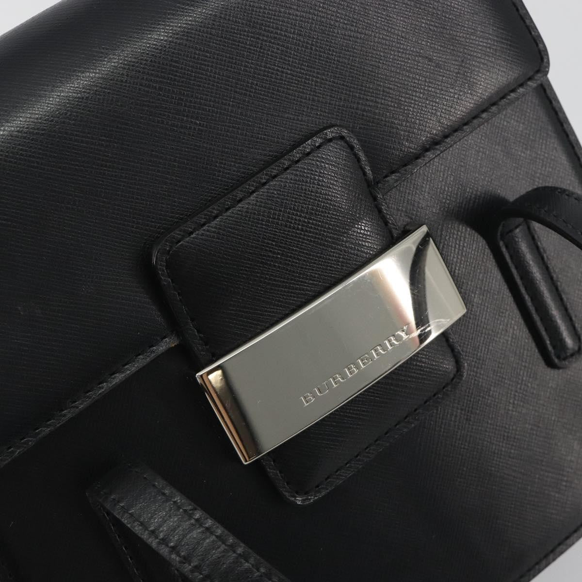 Burberry Vintage Leather Black Leather Handbag (Pre-Owned)