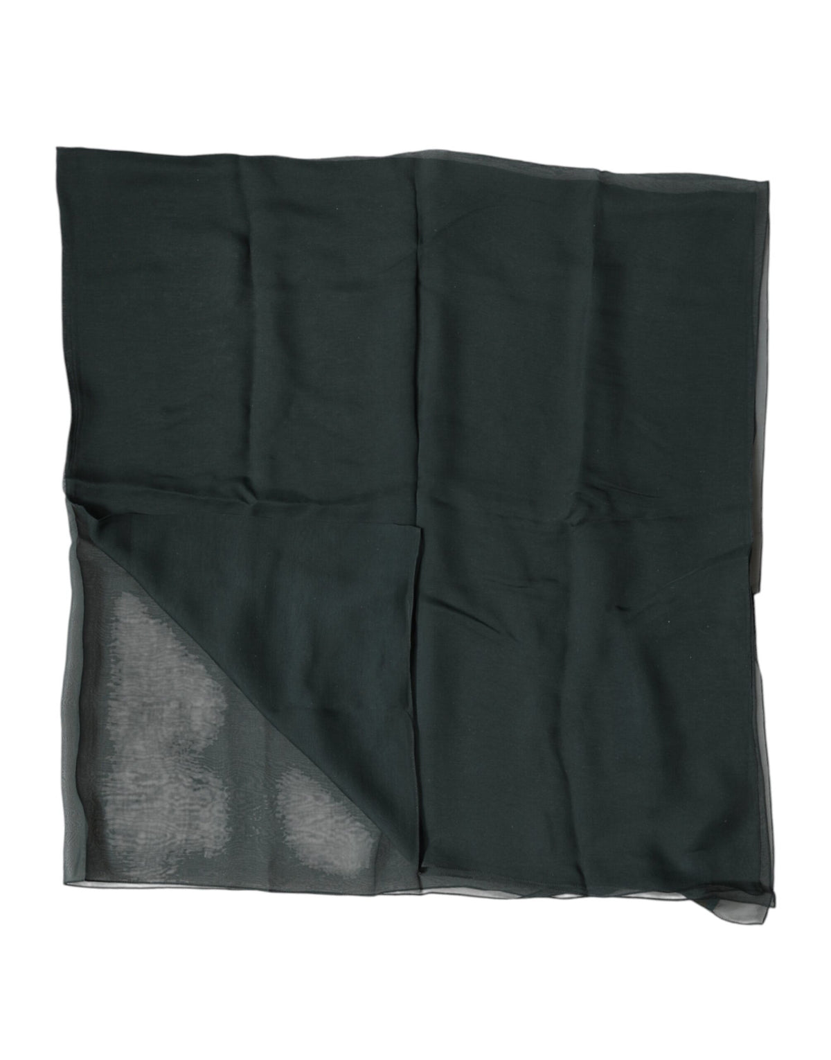 Dolce & Gabbana Dark Green Silk Neck Wrap Foulard Women's Scarf