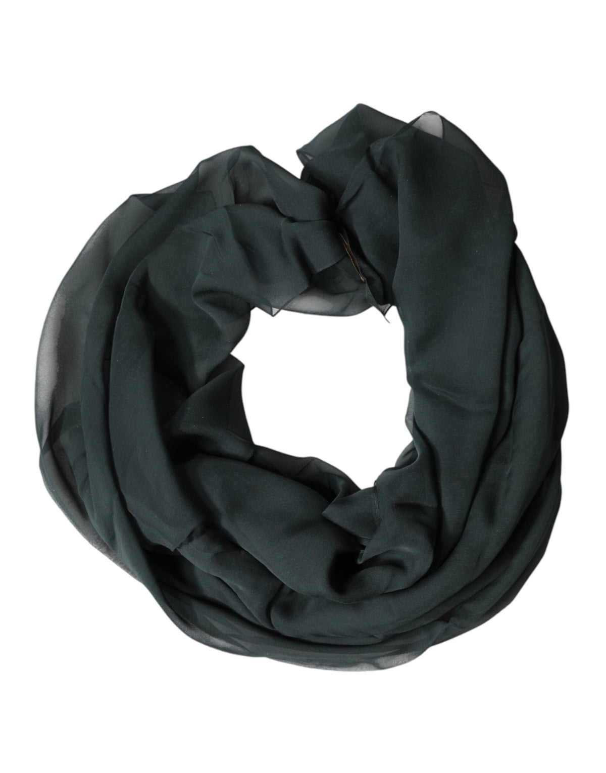 Dolce & Gabbana Dark Green Silk Neck Wrap Foulard Women's Scarf