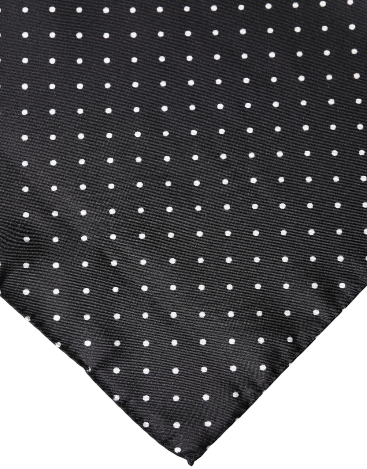 Dolce & Gabbana Black Polka Dot Silk Square Foulard Women's Scarf