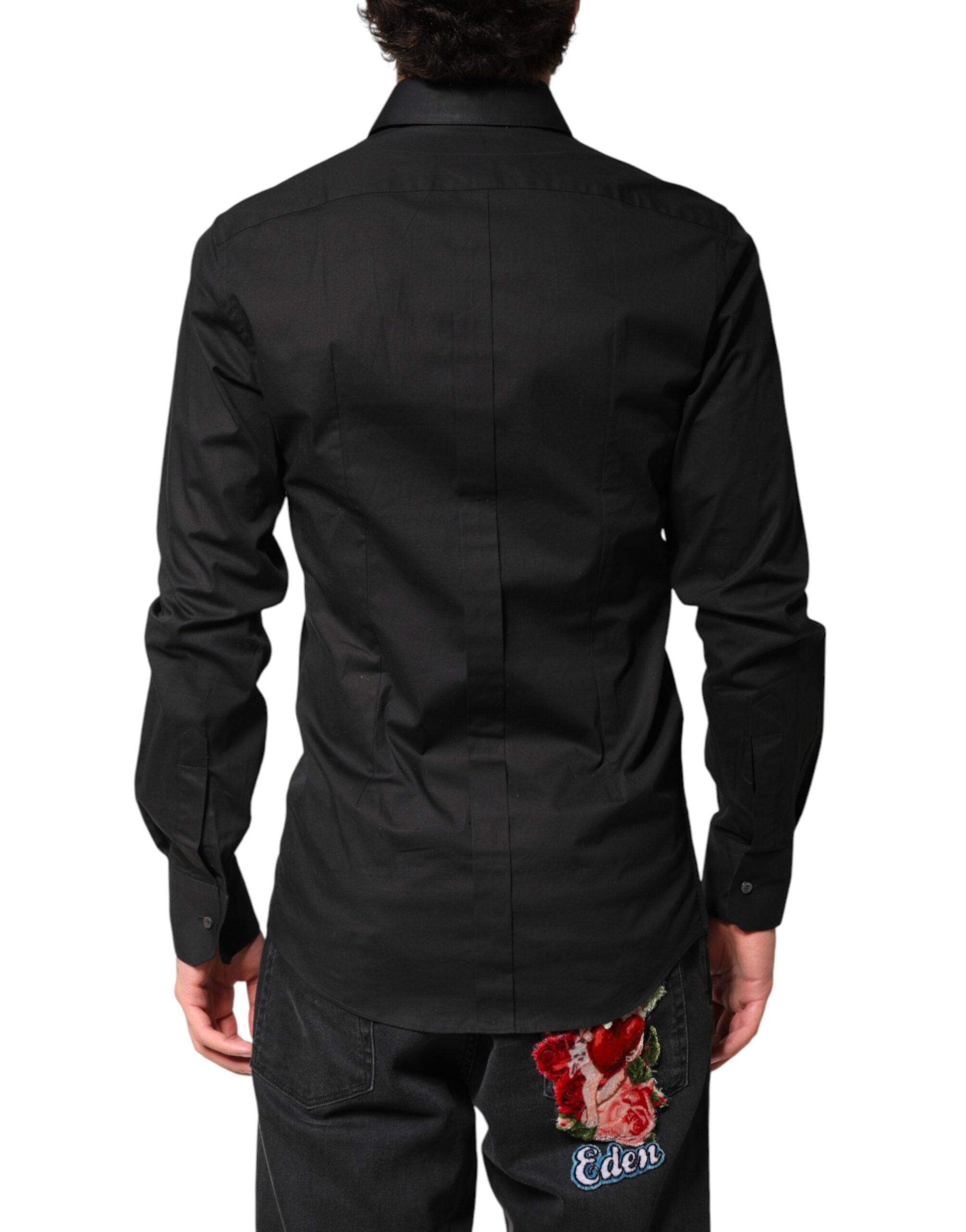 Dolce & Gabbana Black GOLD Cotton Men Dress Formal Men's Shirt (Pre-Owned)