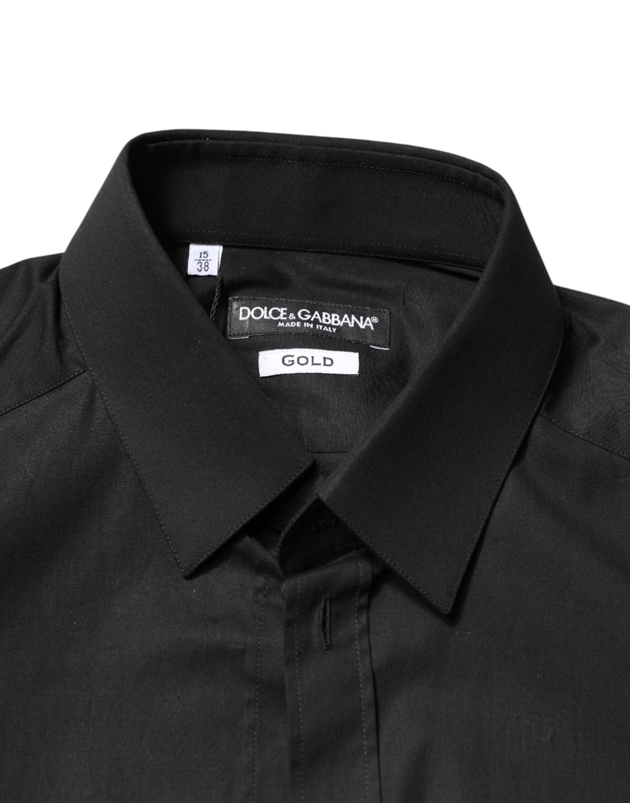 Dolce & Gabbana Black GOLD Cotton Men Dress Formal Men's Shirt (Pre-Owned)