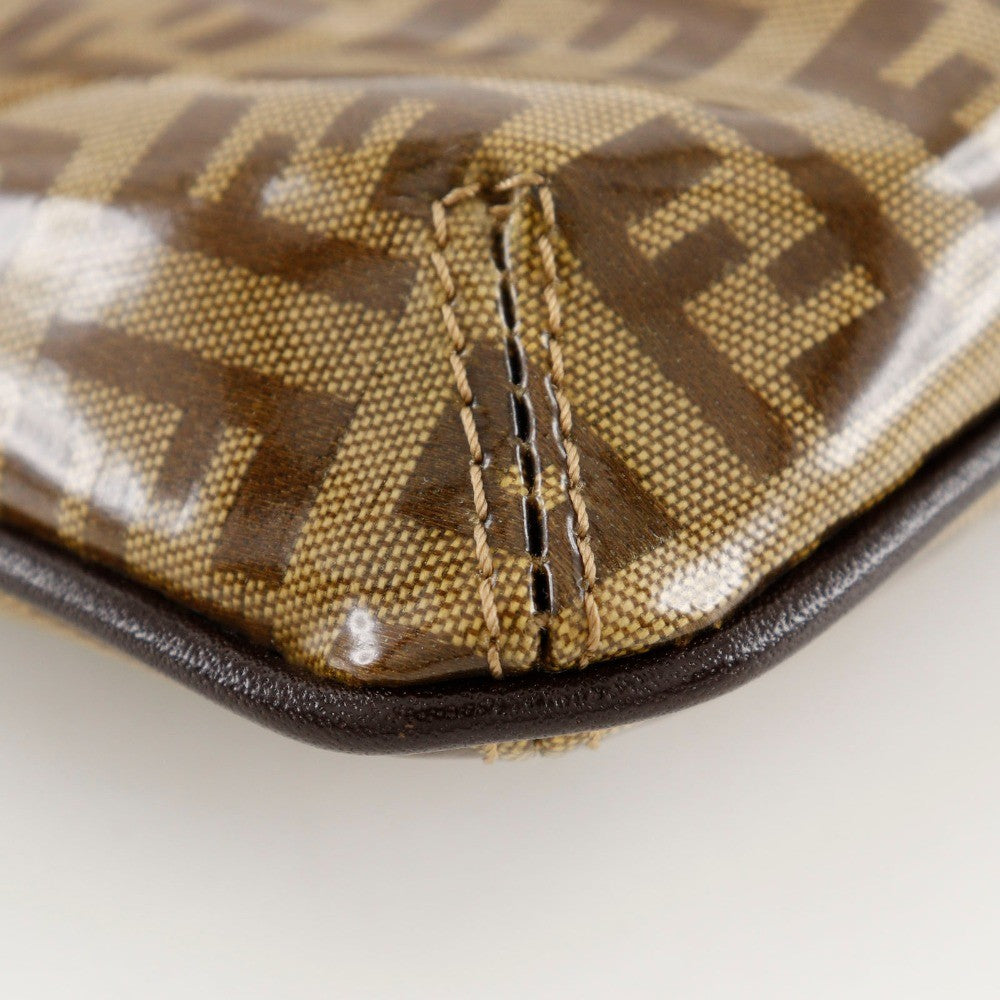 Fendi Zucchino Mamma Baguette Vinyl Brown Plastic Shoulder Bag Bag (Pre-Owned)