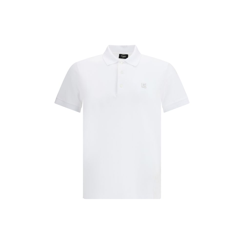 Fendi White Cotton Polo Men's Shirt