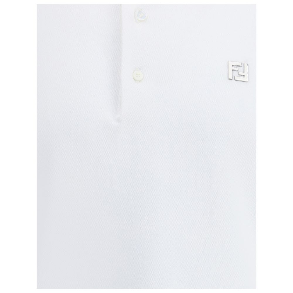 Fendi White Cotton Polo Men's Shirt