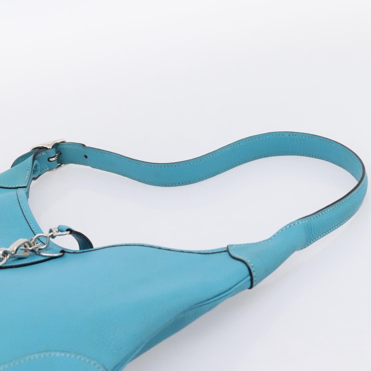 Hermes Trim Clemence Blue Leather Handbag (Pre-Owned)