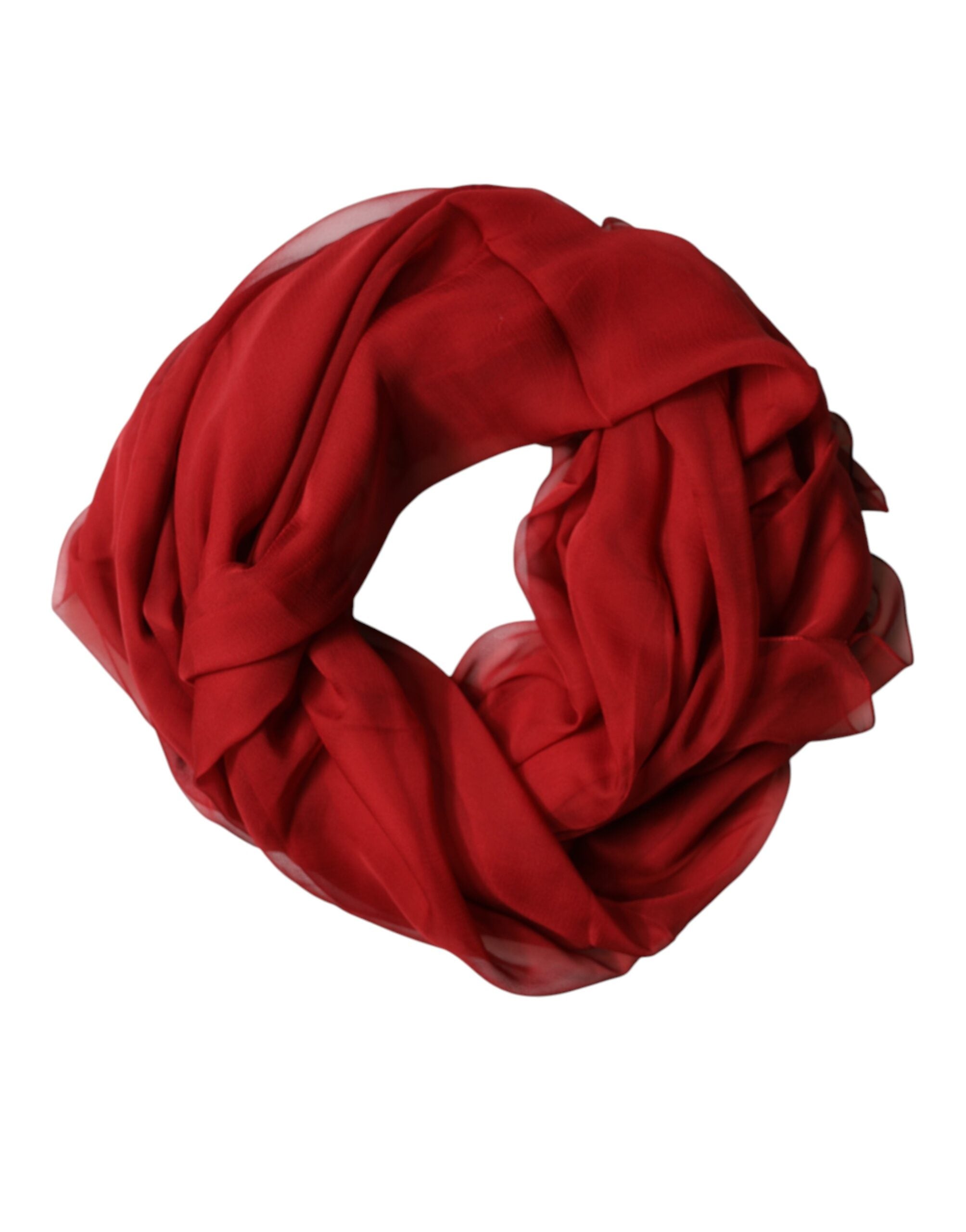 Dolce & Gabbana Red Stole Silk Neck Wrap Shawl Men Men's Scarf