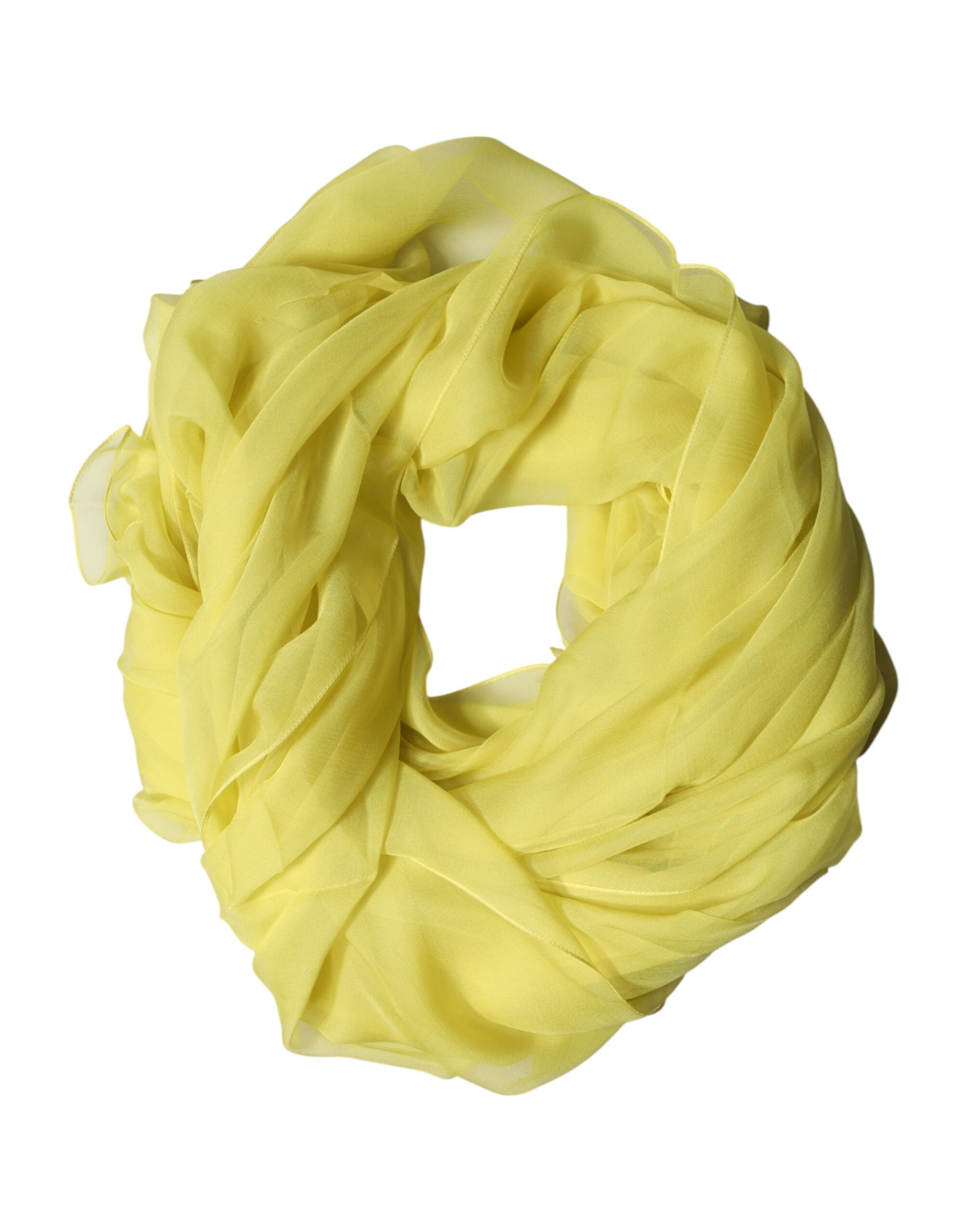 Dolce & Gabbana Yellow Stole Silk Neck Wrap Shawl Men Men's Scarf