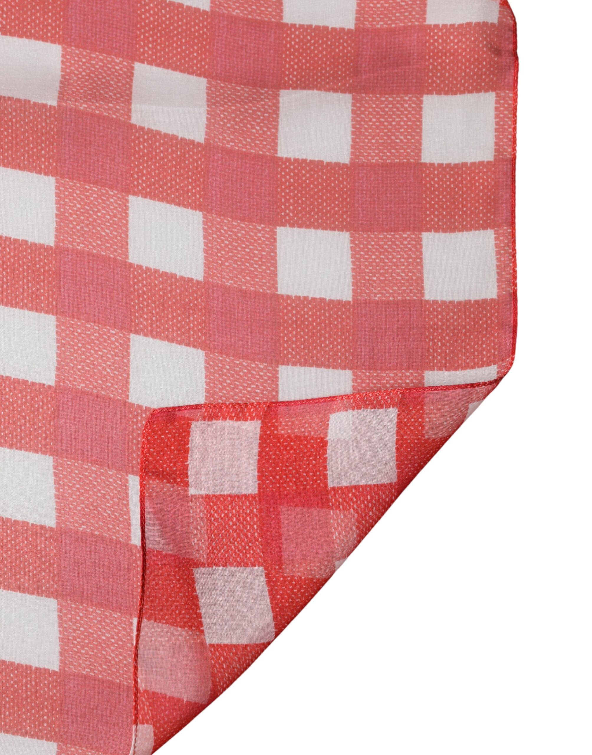 Dolce & Gabbana Red Checkered Stole Neck Wrap Shawl Men's Scarf