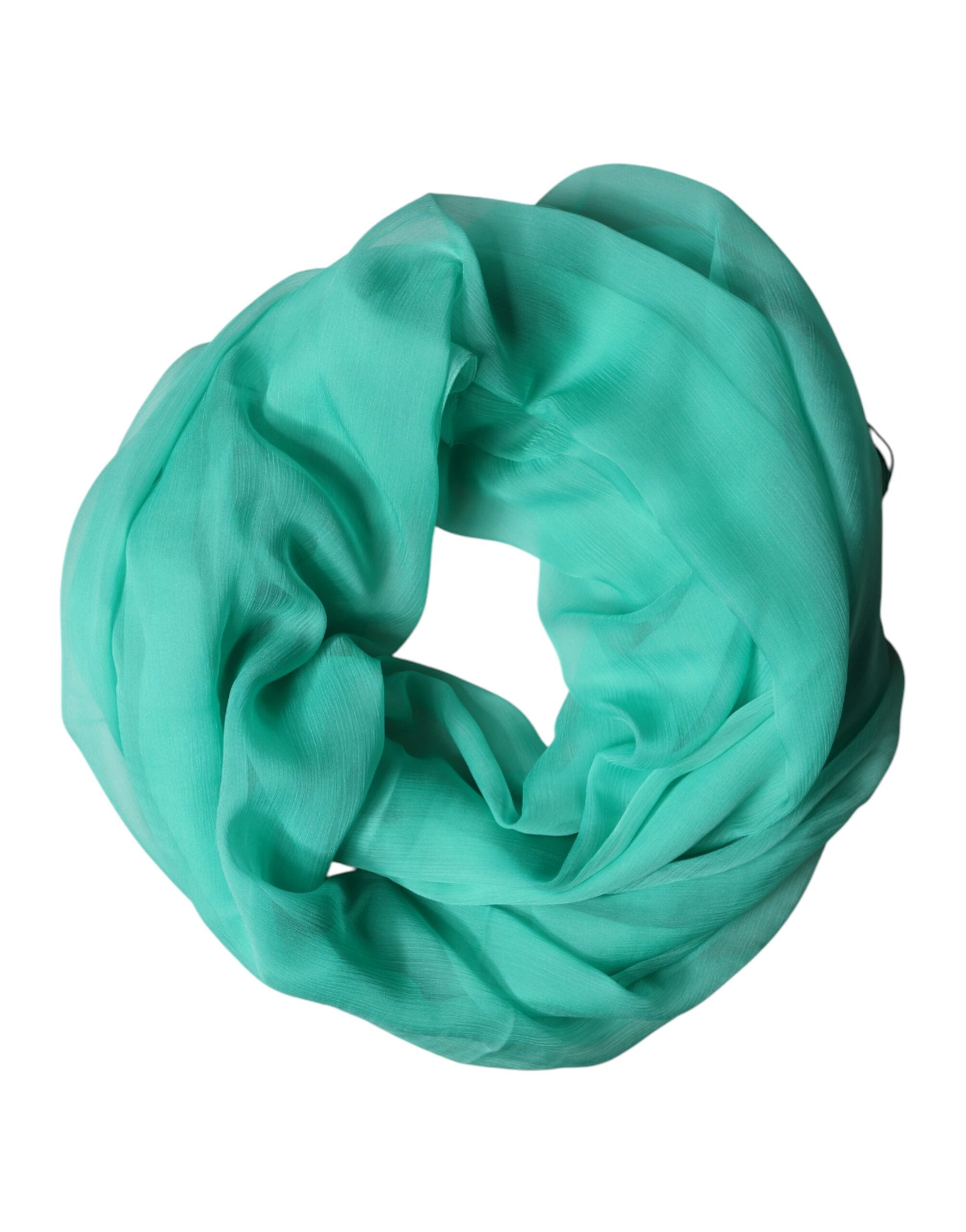 Dolce & Gabbana Teal Stole Silk Neck Wrap Shawl Men Men's Scarf