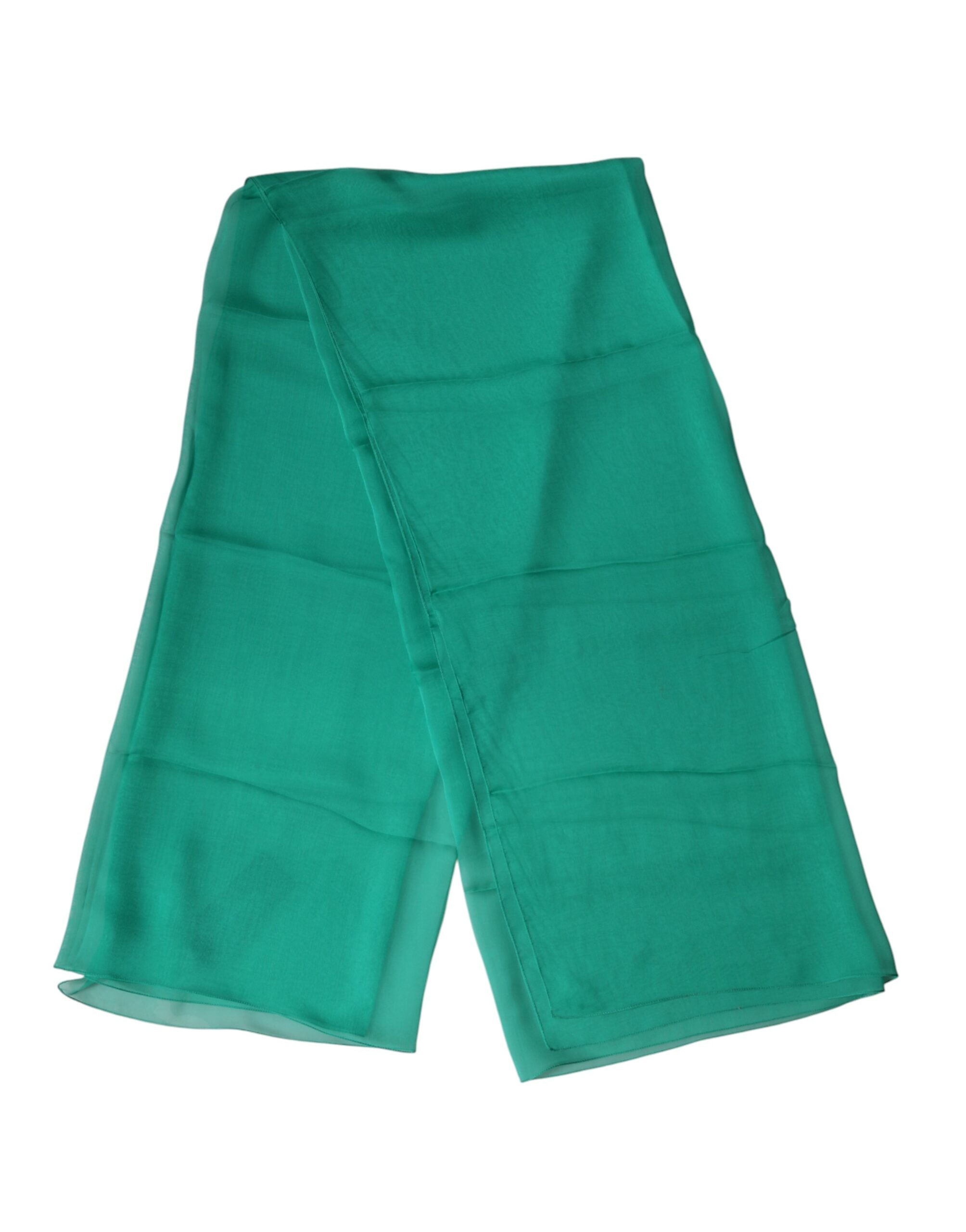 Dolce & Gabbana Green Stole Silk Neck Wrap Shawl Men's Scarf