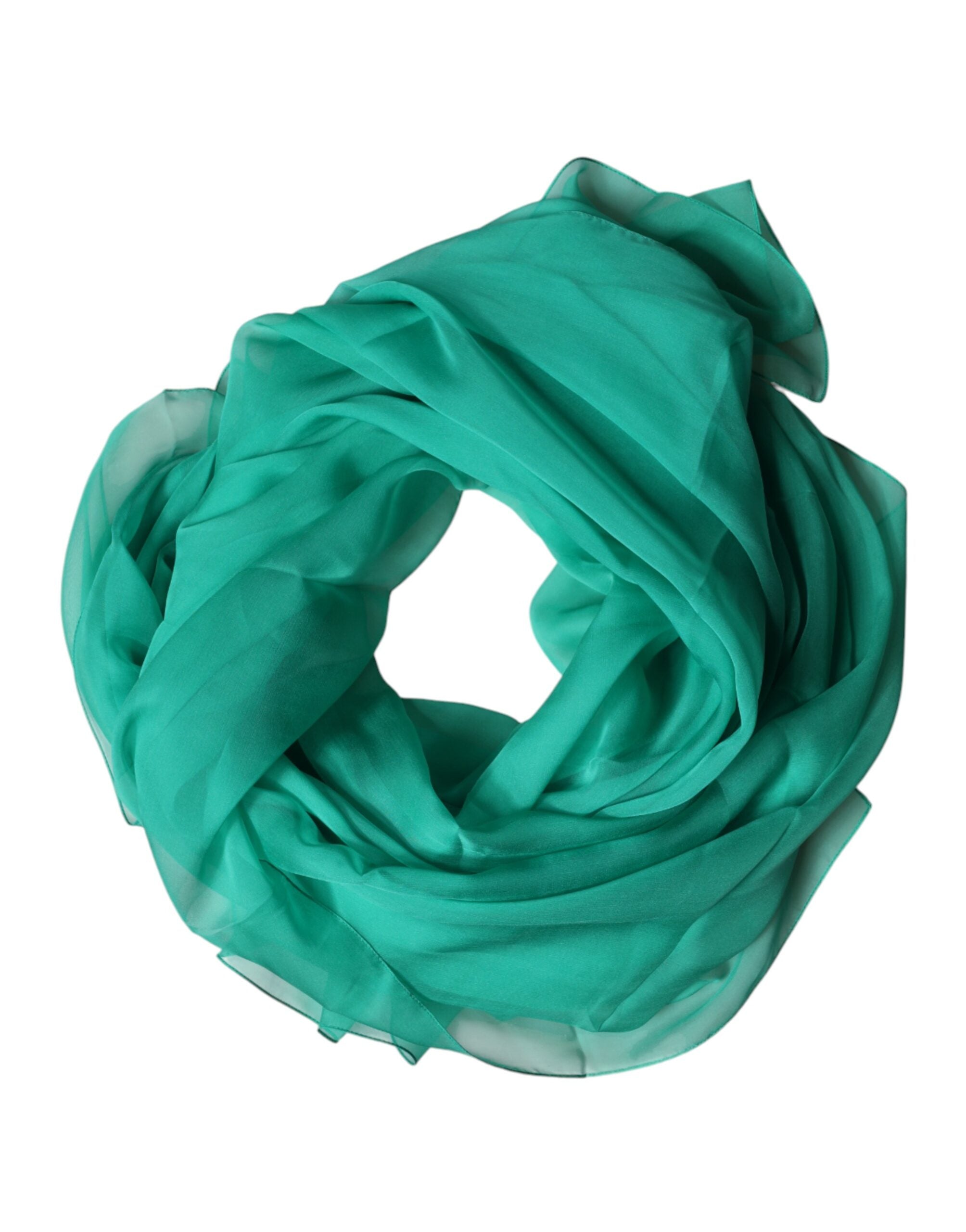 Dolce & Gabbana Green Stole Silk Neck Wrap Shawl Men's Scarf