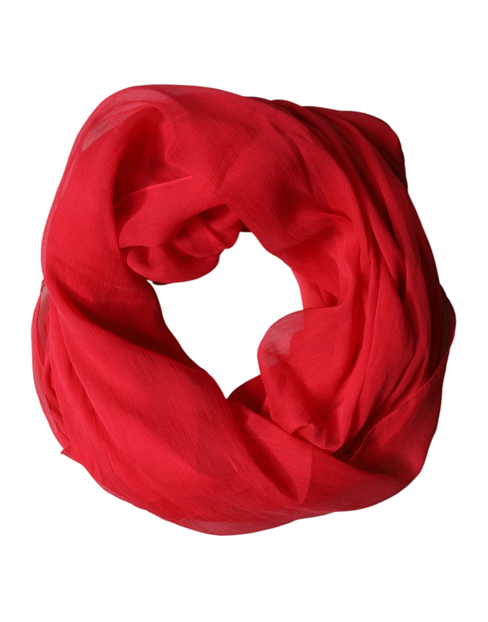 Dolce & Gabbana Red Stole Silk Neck Wrap Shawl Men Men's Scarf