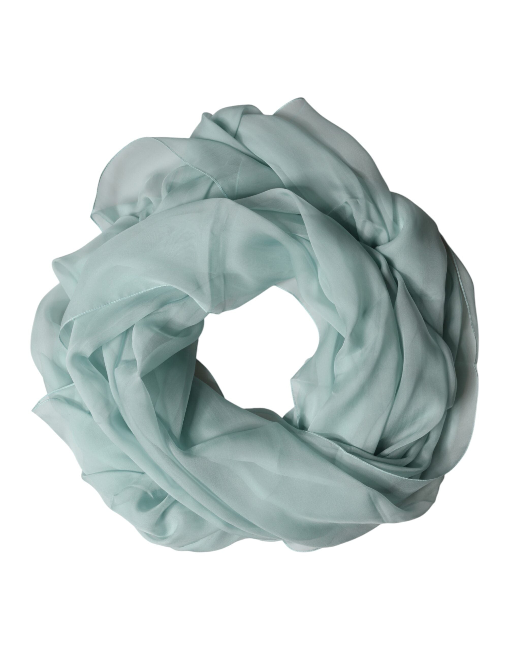 Dolce & Gabbana Light Teal Silk Stole Neck Wrap Shawl Men's Scarf
