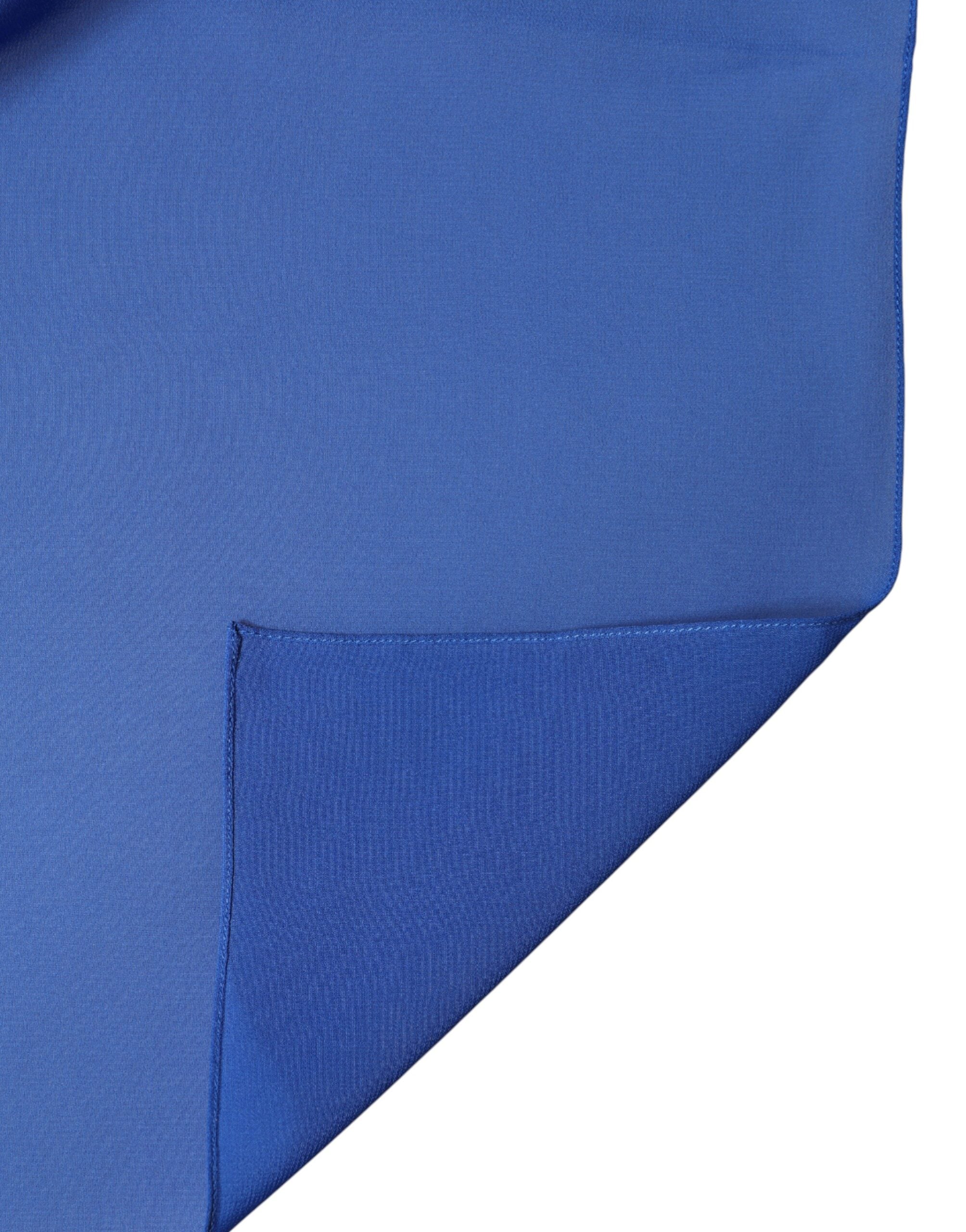 Dolce & Gabbana Blue Silk Stole Neck Wrap Shawl Men Men's Scarf