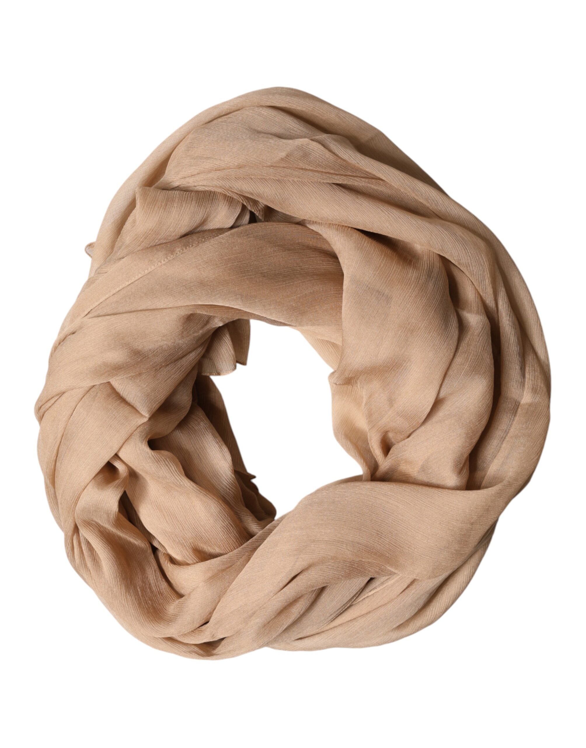 Dolce & Gabbana Brown Silk Stole Neck Wrap Shawl Men Men's Scarf