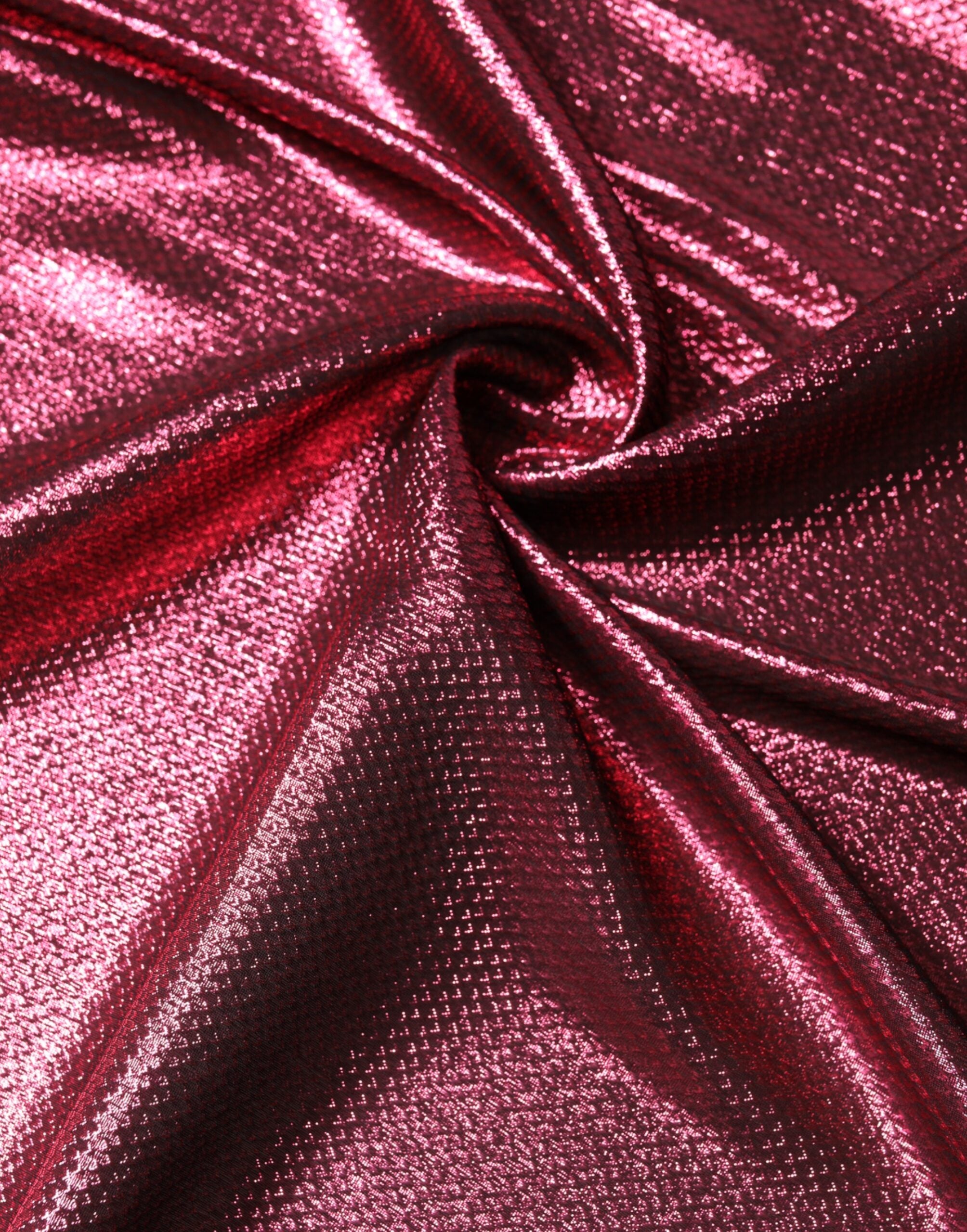 Dolce & Gabbana Metallic Pink Silk Square Foulard Men's Scarf