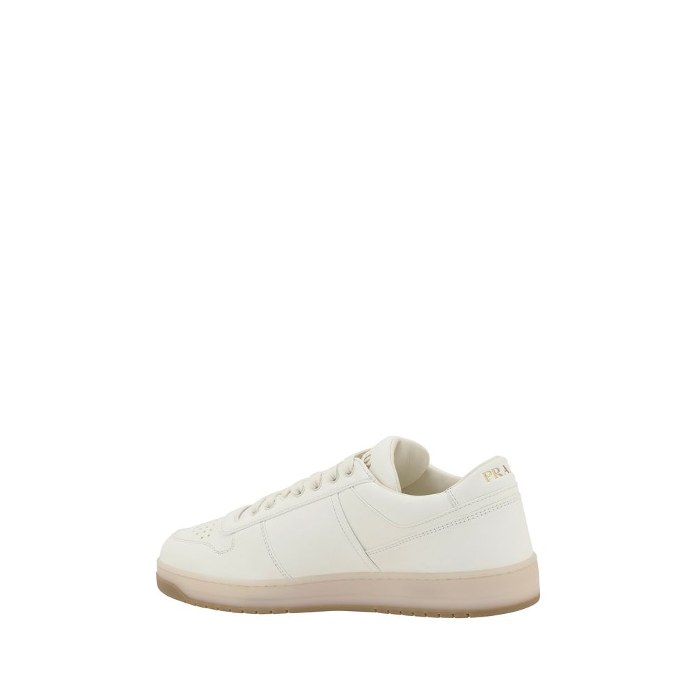Prada White Calf Leather Bos Taurus Low Top Men's Sneakers