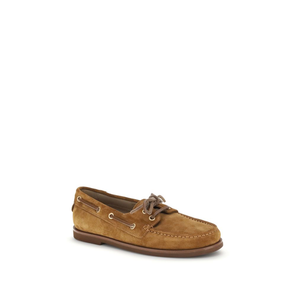 Gianvito Rossi Brown Calf Leather Bos Taurus Slip-On Women's Loafers