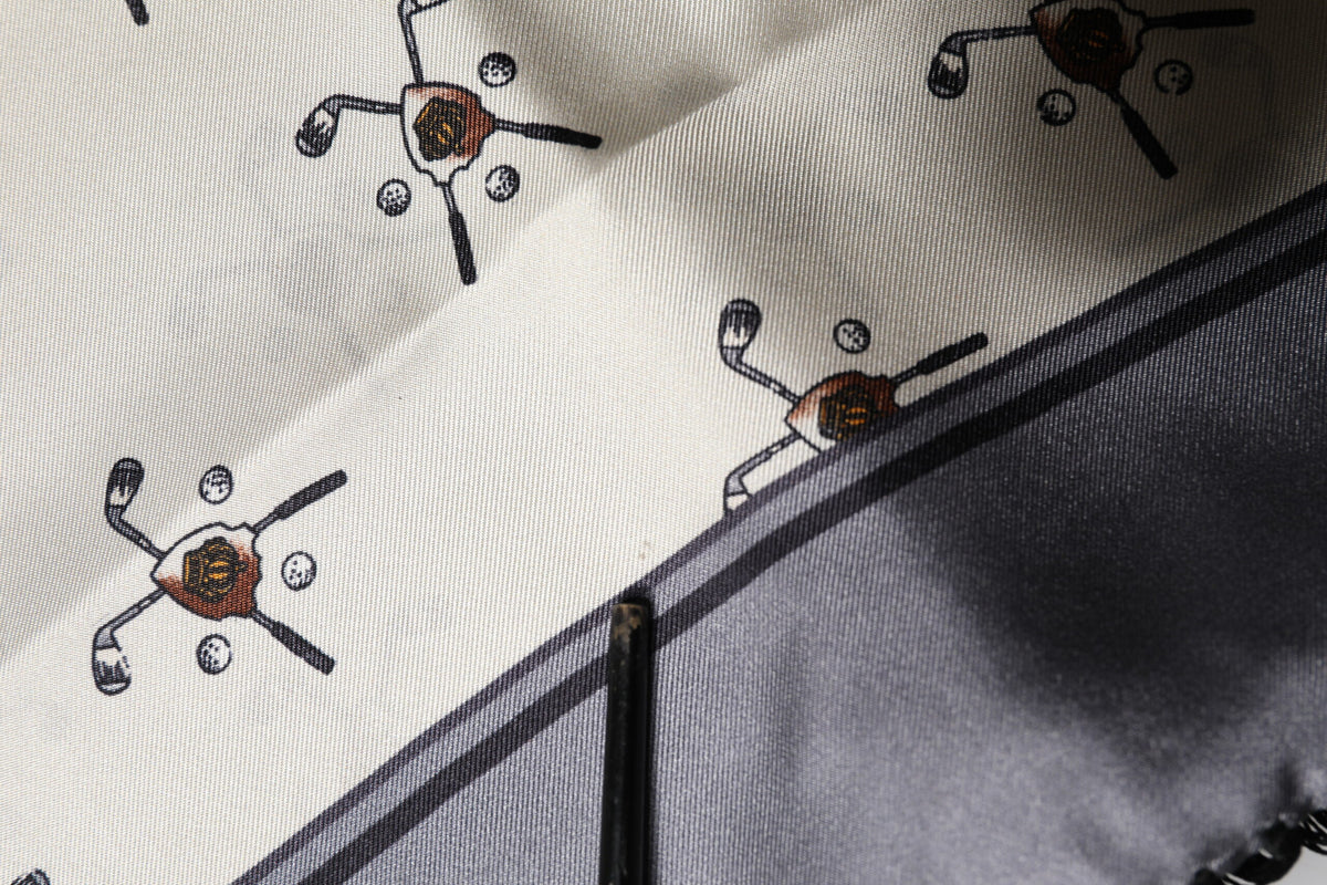 Dolce & Gabbana White Printed Fringes Wrap Foulard Men 183cm x 33cm Men's Scarf (Pre-Owned)
