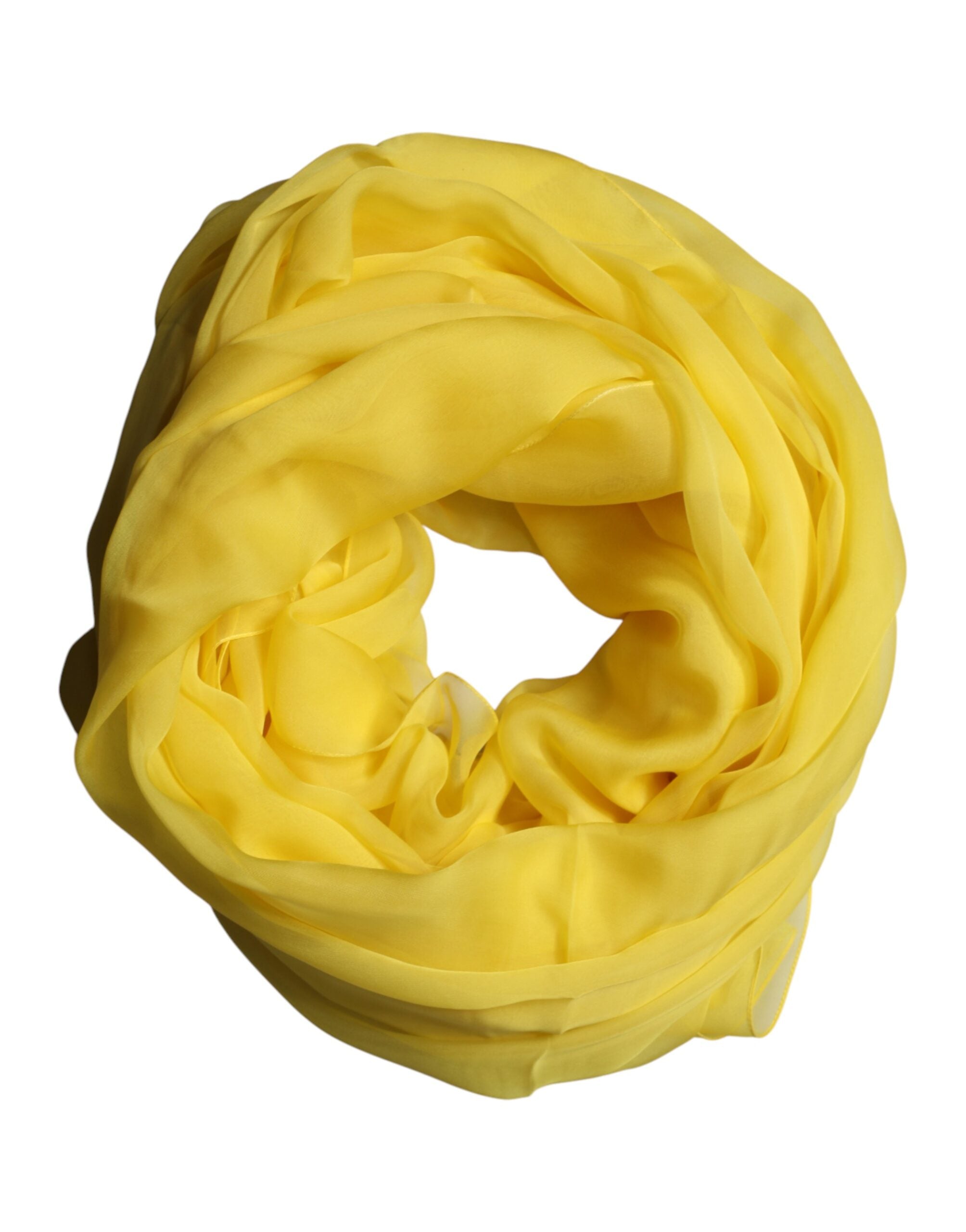 Dolce & Gabbana Yellow Silk Stole Neck Wrap Shawl Men 200cm x 130cm Men's Scarf