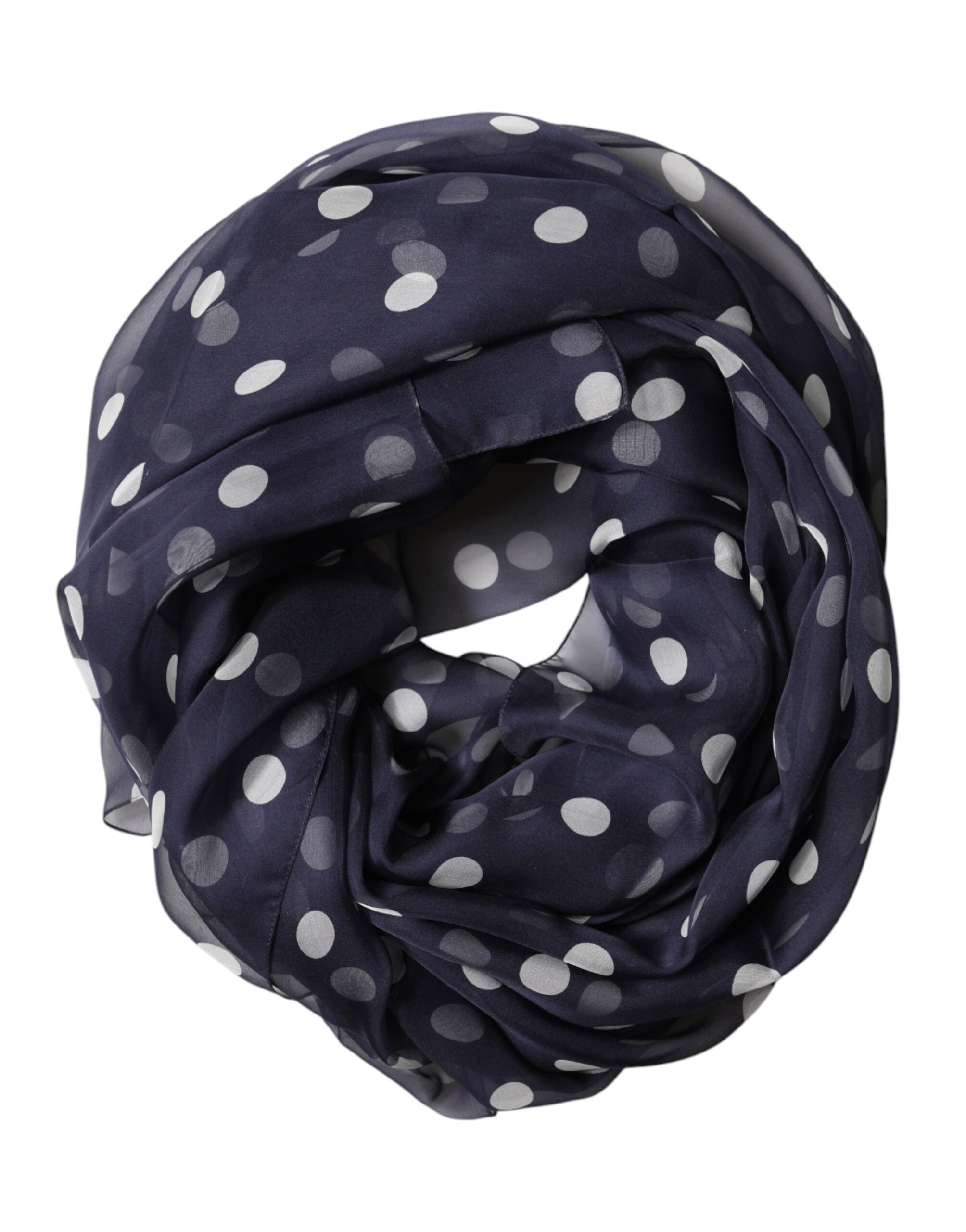 Dolce & Gabbana Blue Polka Dot Silk Neck Wrap Shawl 205cm x 132cm Men's Scarf