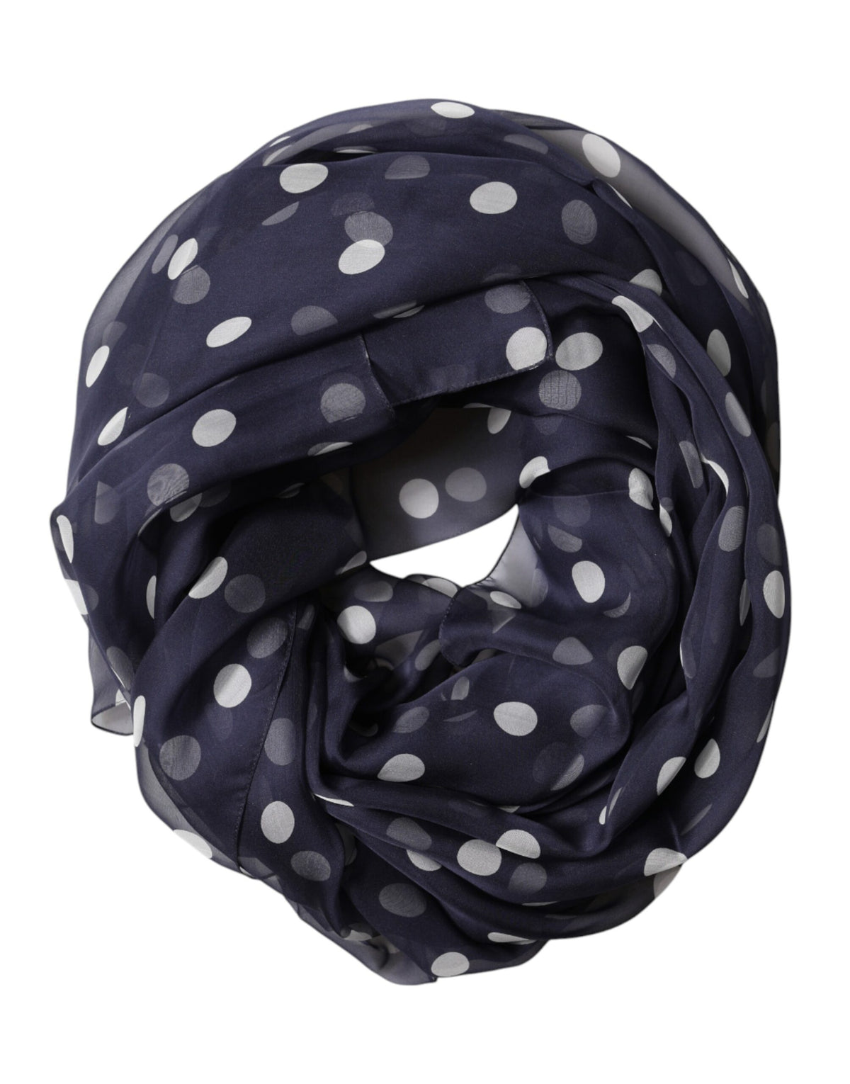 Dolce & Gabbana Blue Polka Dot Silk Neck Wrap Shawl 205cm x 132cm Men's Scarf