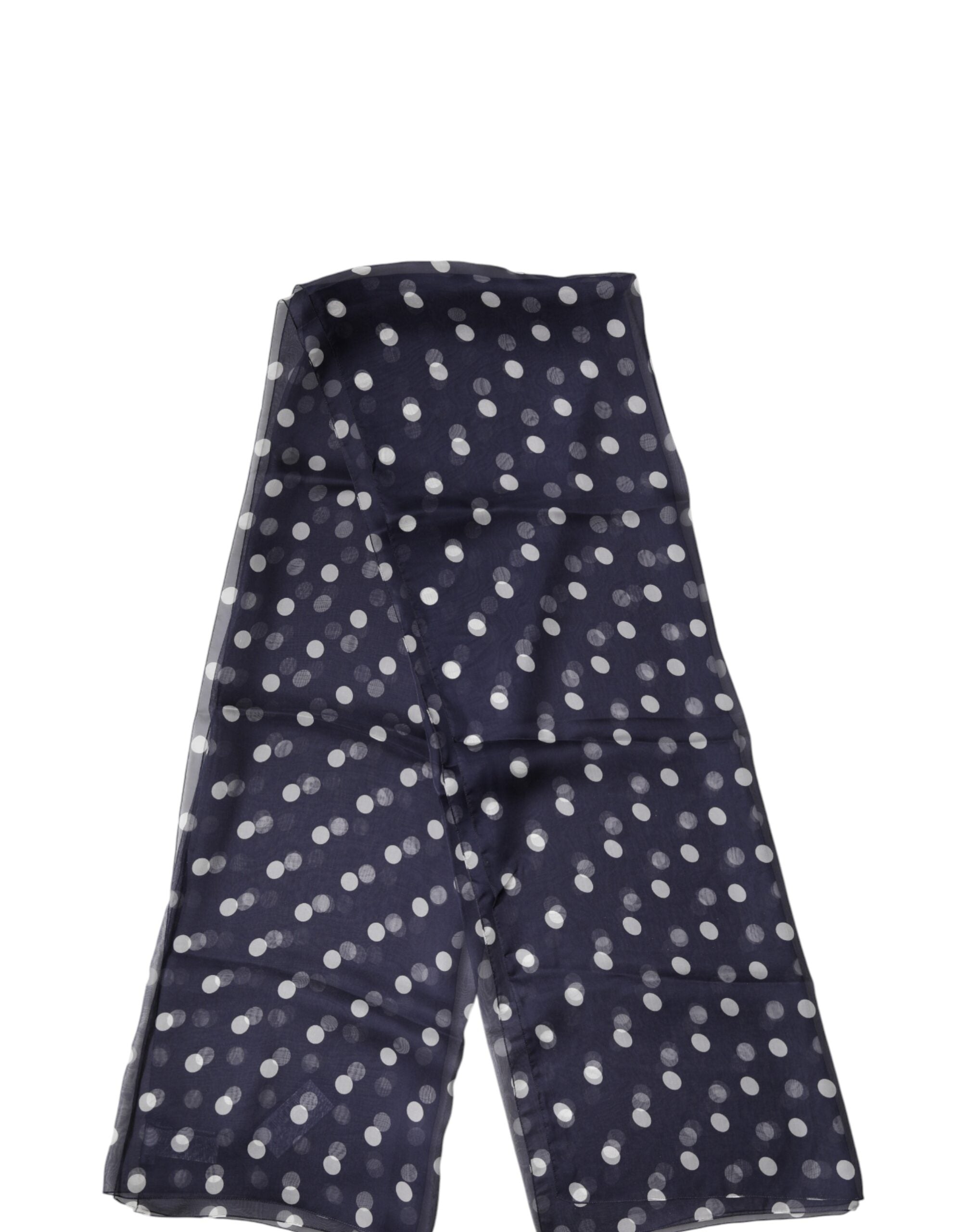 Dolce & Gabbana Blue Polka Dot Silk Neck Wrap Shawl 205cm x 132cm Men's Scarf