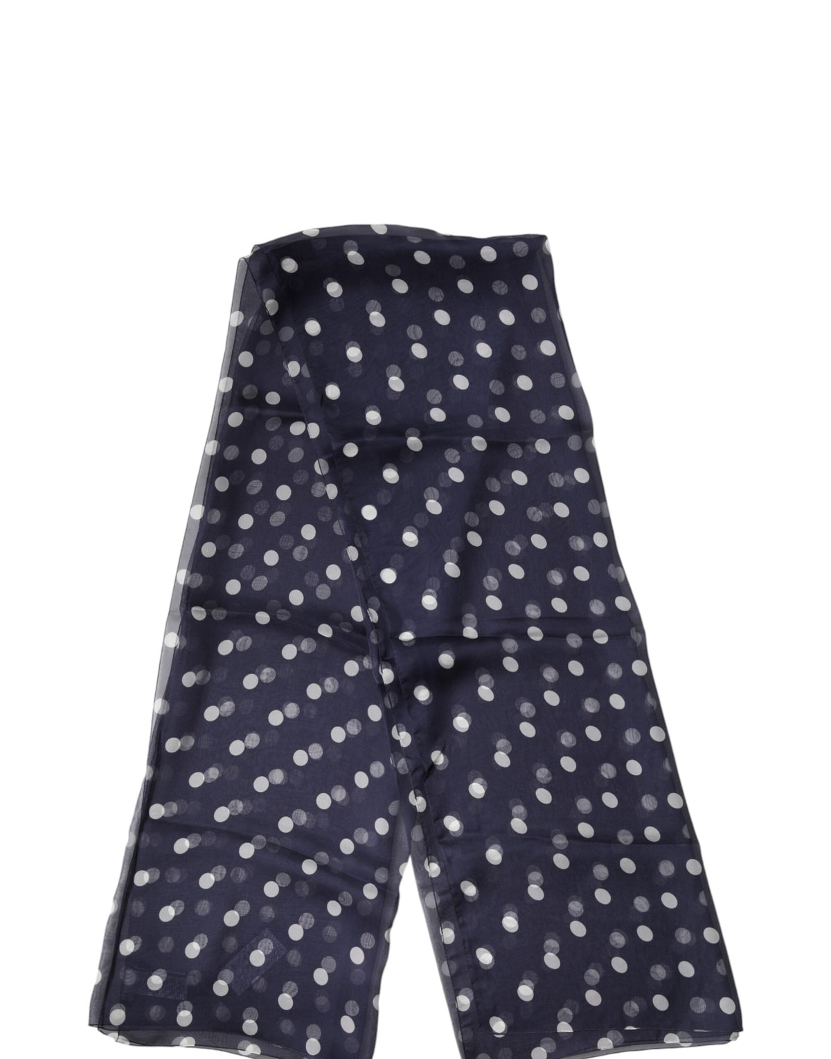 Dolce & Gabbana Blue Polka Dot Silk Neck Wrap Shawl 205cm x 132cm Men's Scarf