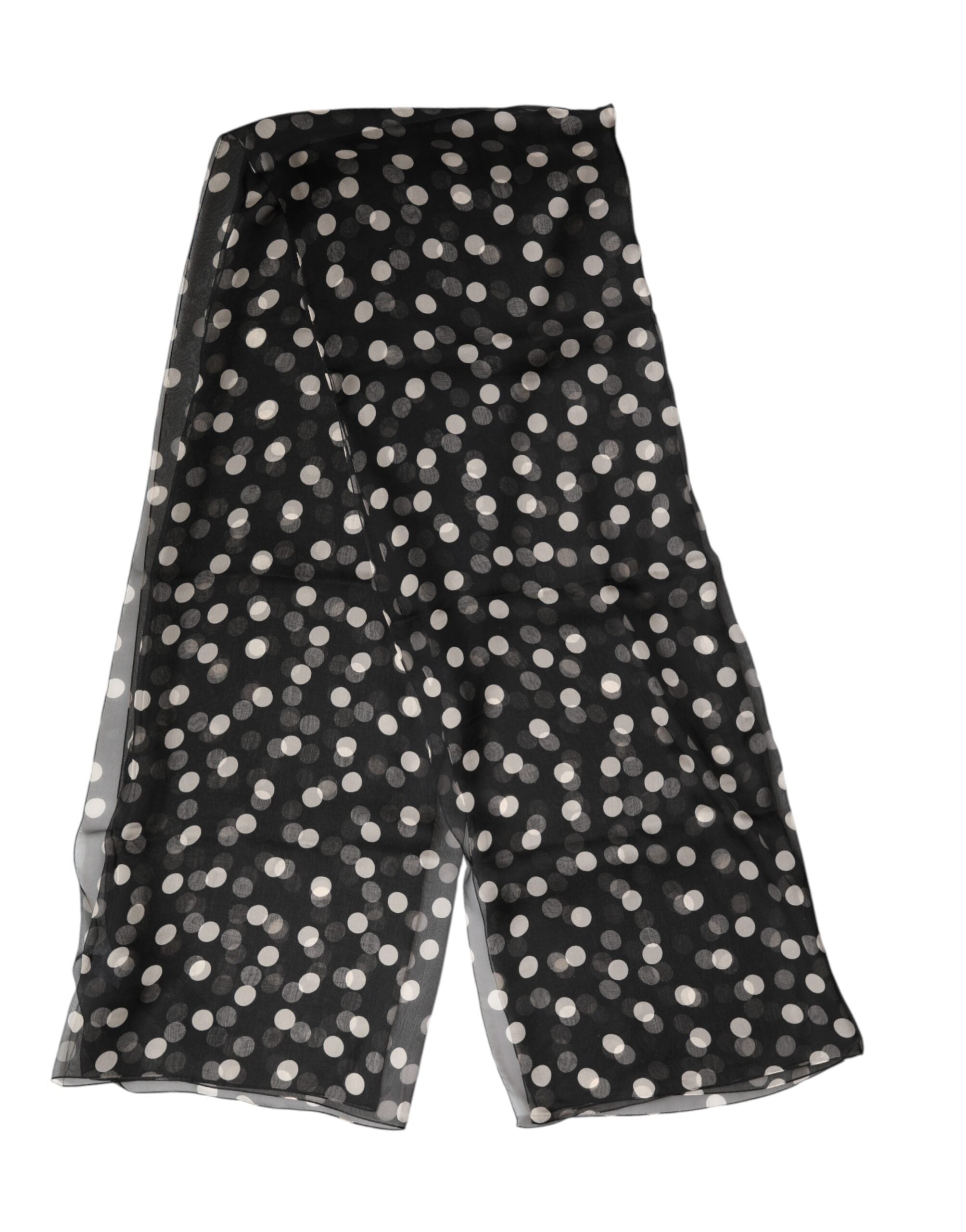 Dolce & Gabbana Black Polka Dot Silk Neck Wrap Shawl 205cm x 137cm Men's Scarf