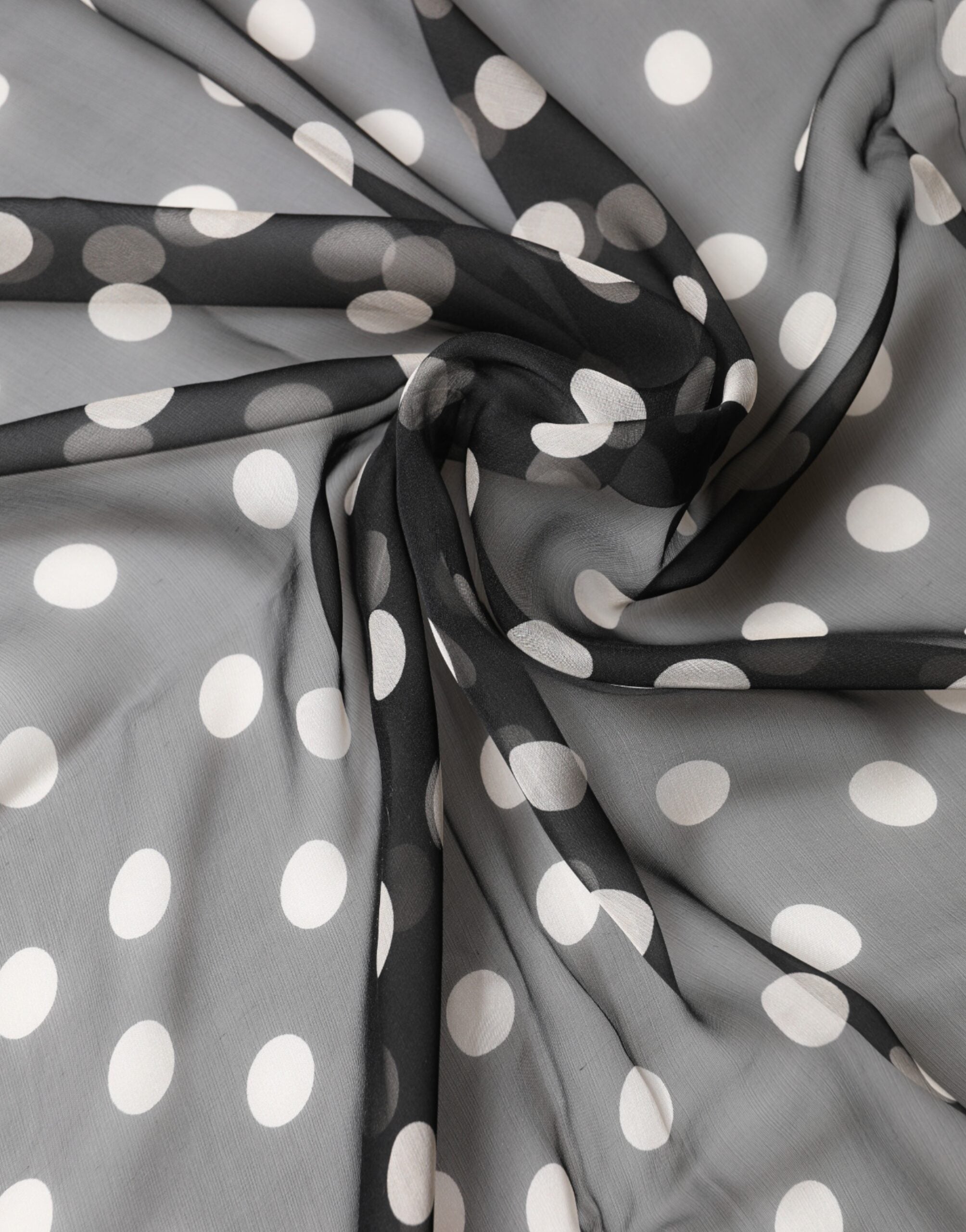 Dolce & Gabbana Black Polka Dot Silk Neck Wrap Shawl 205cm x 137cm Men's Scarf
