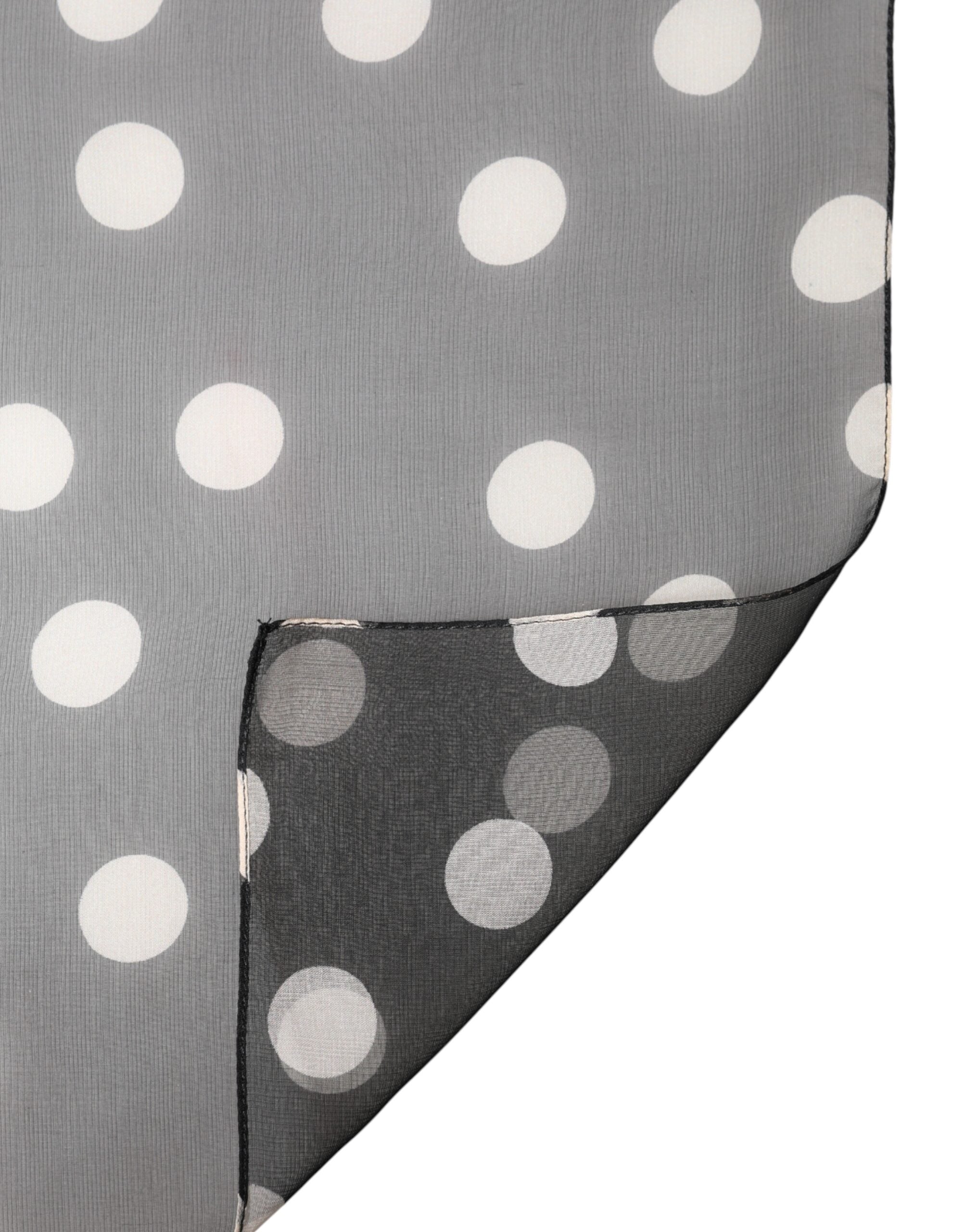 Dolce & Gabbana Black Polka Dot Silk Neck Wrap Shawl 205cm x 137cm Men's Scarf