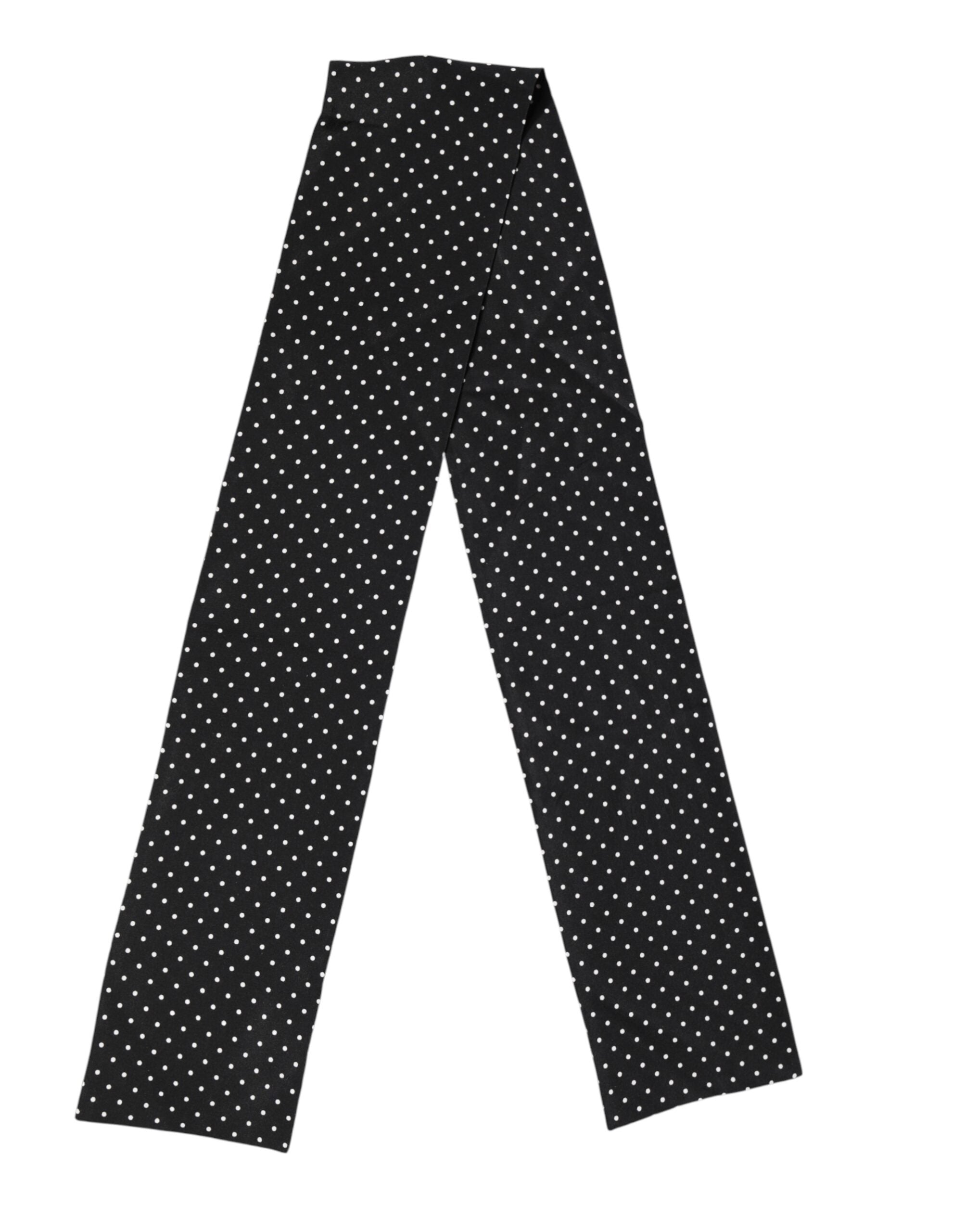 Dolce & Gabbana Black Polka Dot Neck Wrap Foulard 133.5cm x 12.5cm Men's Scarf
