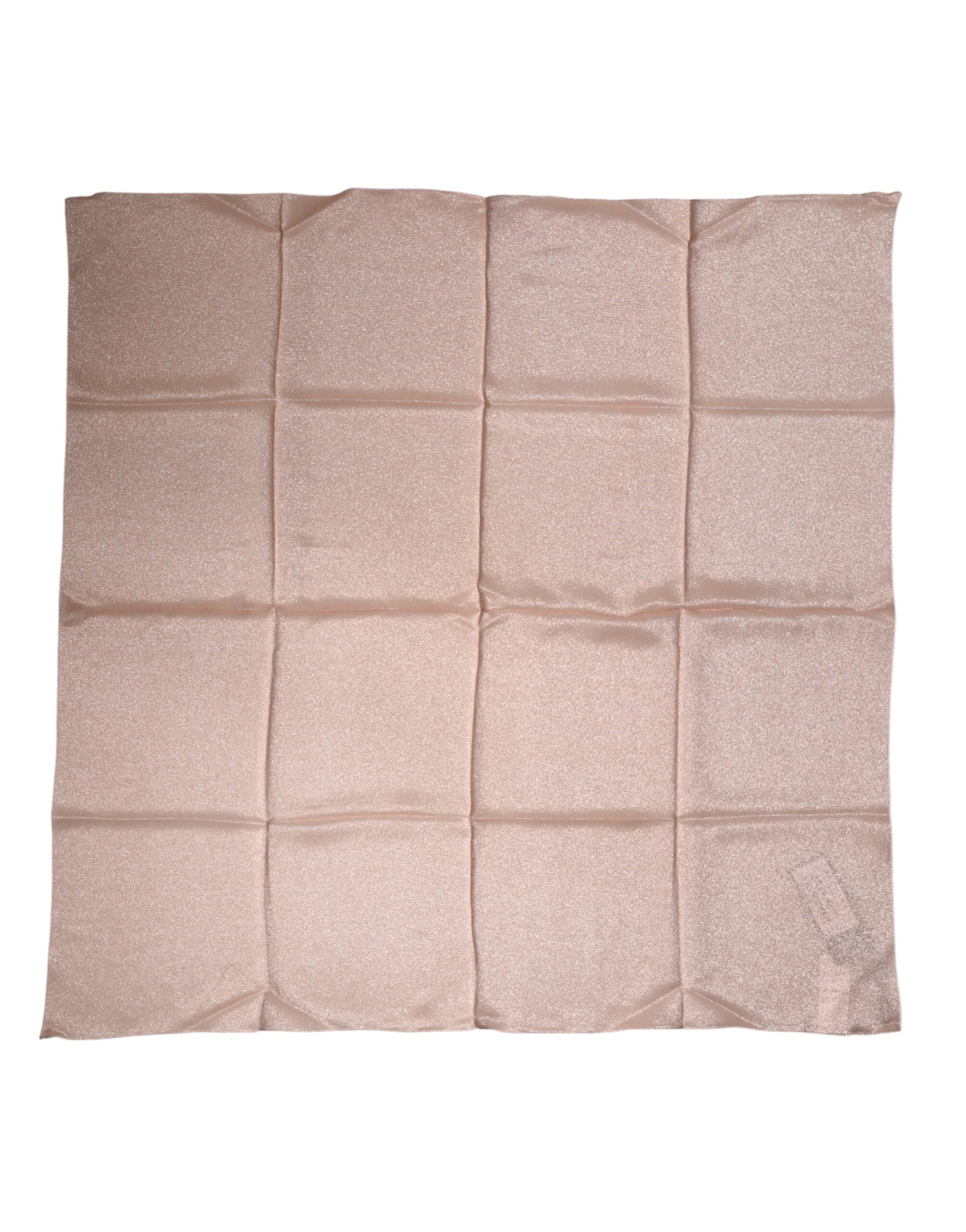 Dolce & Gabbana Light Pink Silk Blend Square Foulard 87.5cm x86.5cm Men's Scarf
