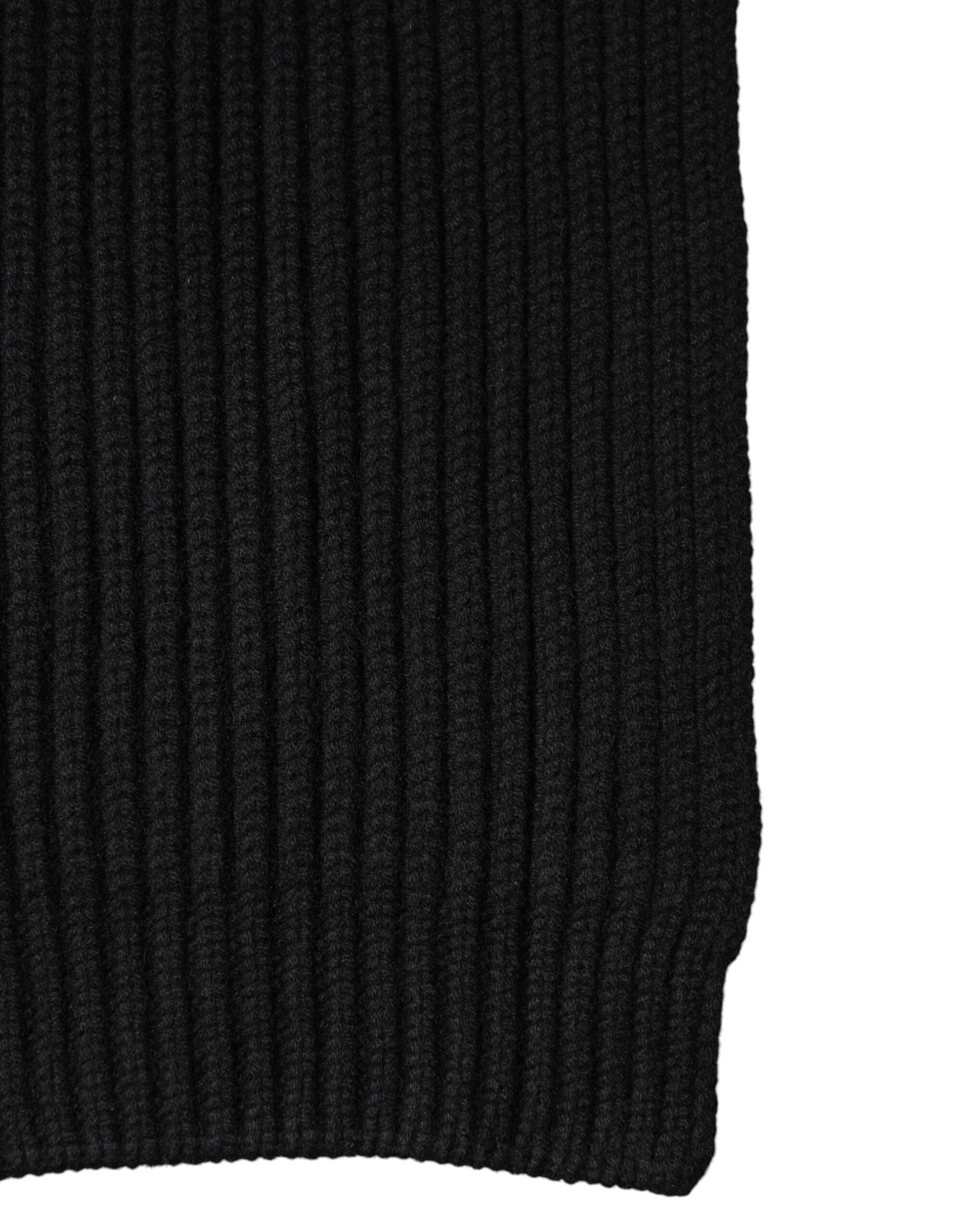 Dolce & Gabbana Black Cashmere Knit Neck Wrap Shawl 202cm x 26cm Men's Scarf