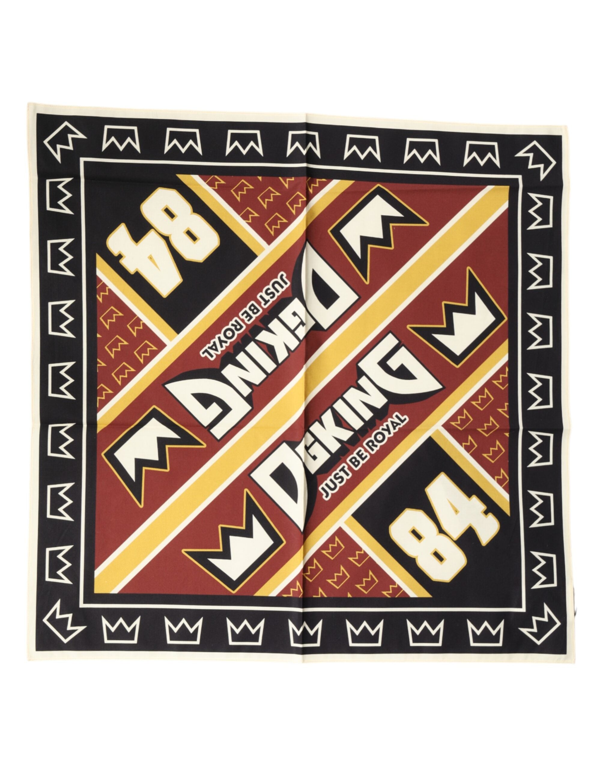 Dolce & Gabbana Multicolor DG King Square Foulard Men 50.5cm x 50cm Men's Scarf