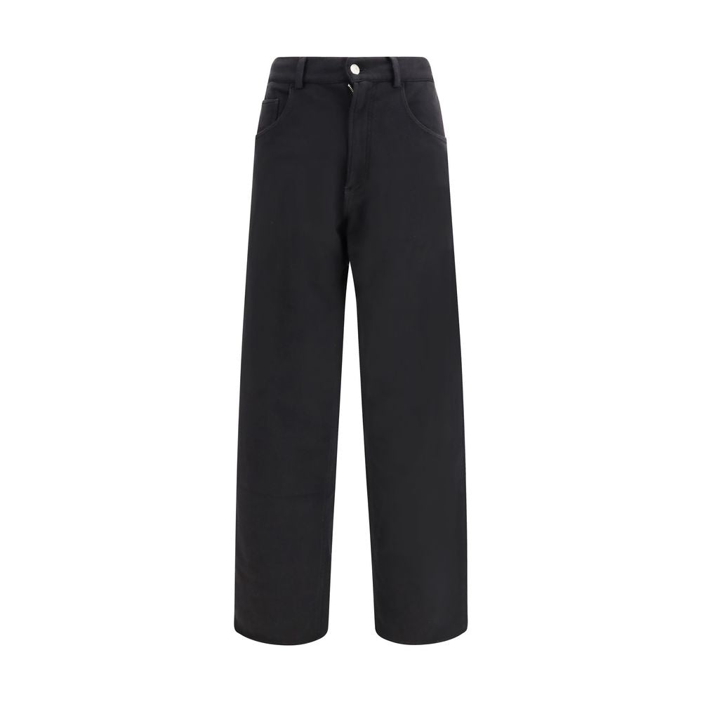 MM6 Black Cotton Casual Women's Pants