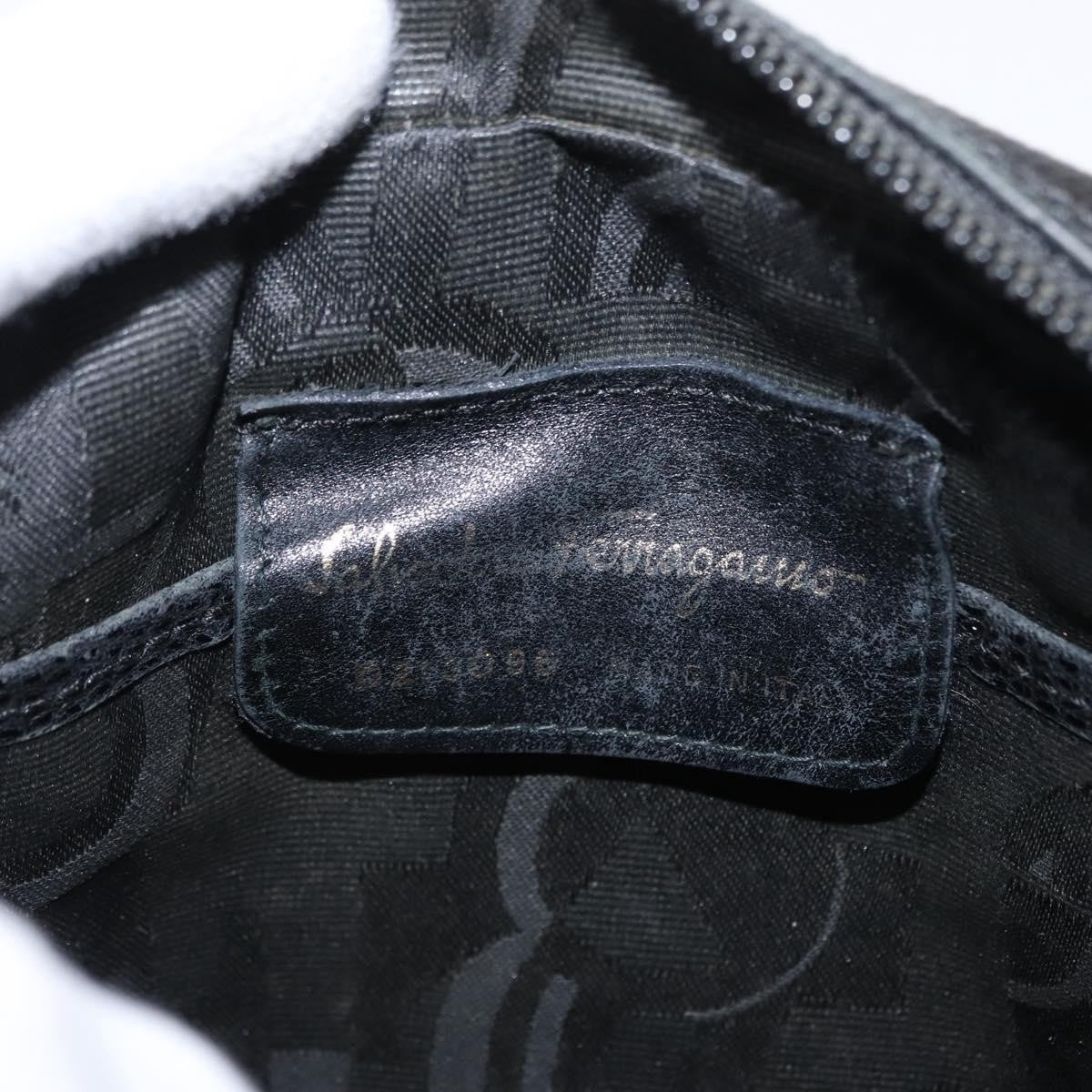 Salvatore Ferragamo Vala Leather Black Leather Shoulder Bag Bag (Pre-Owned)