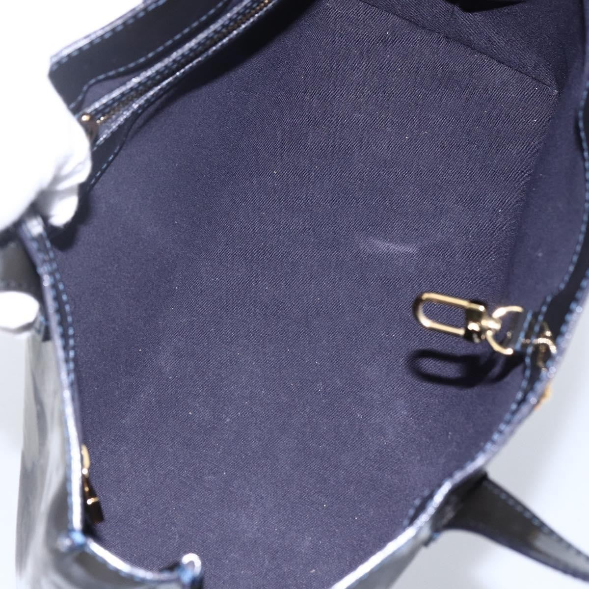 Louis Vuitton Wilshire Monogram Vernis Blue Patent_Leather Handbag (Pre-Owned)