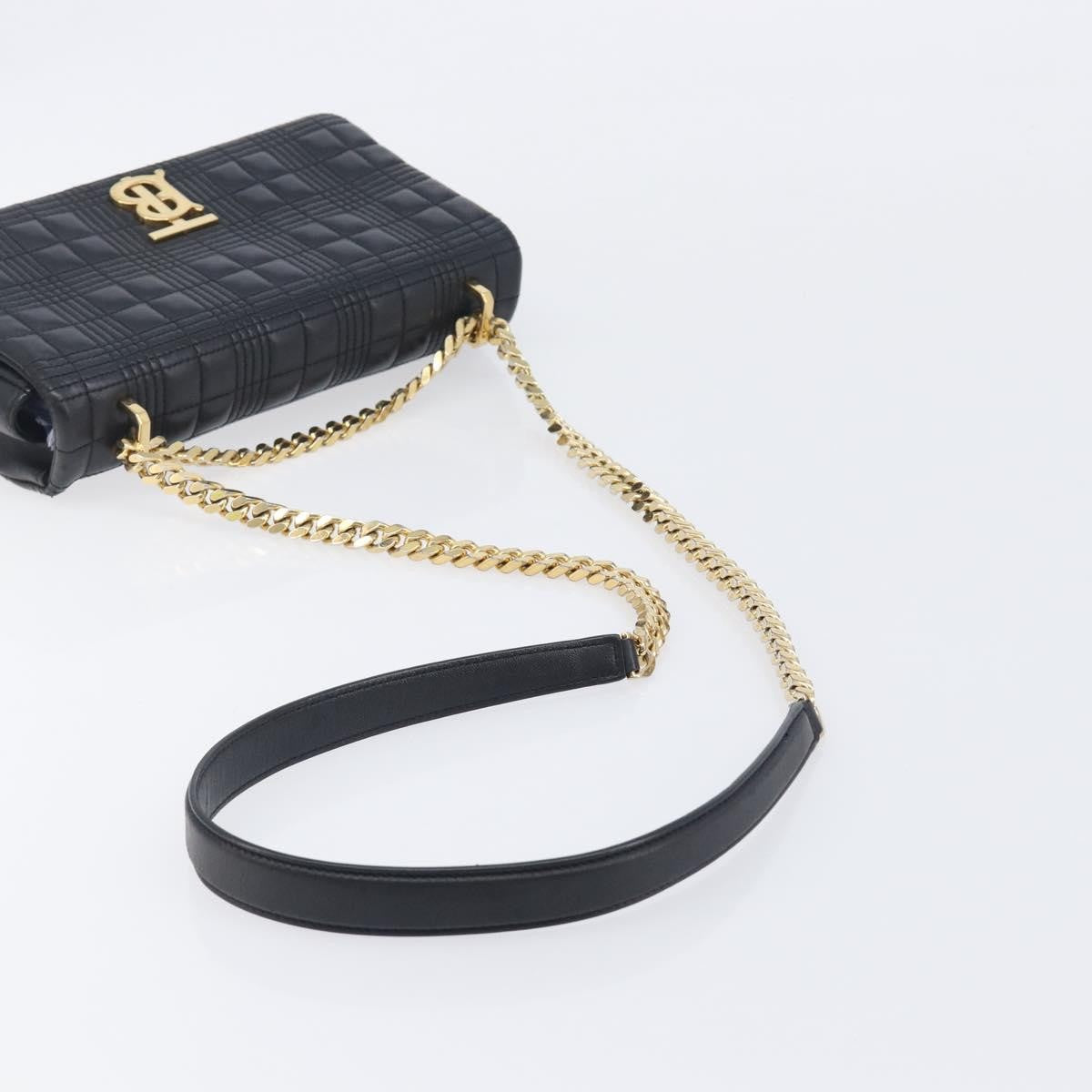 Burberry Lola Wallet On Chain Quilted Leather Black Leather Crossbody Bag Bag (Pre-Owned)