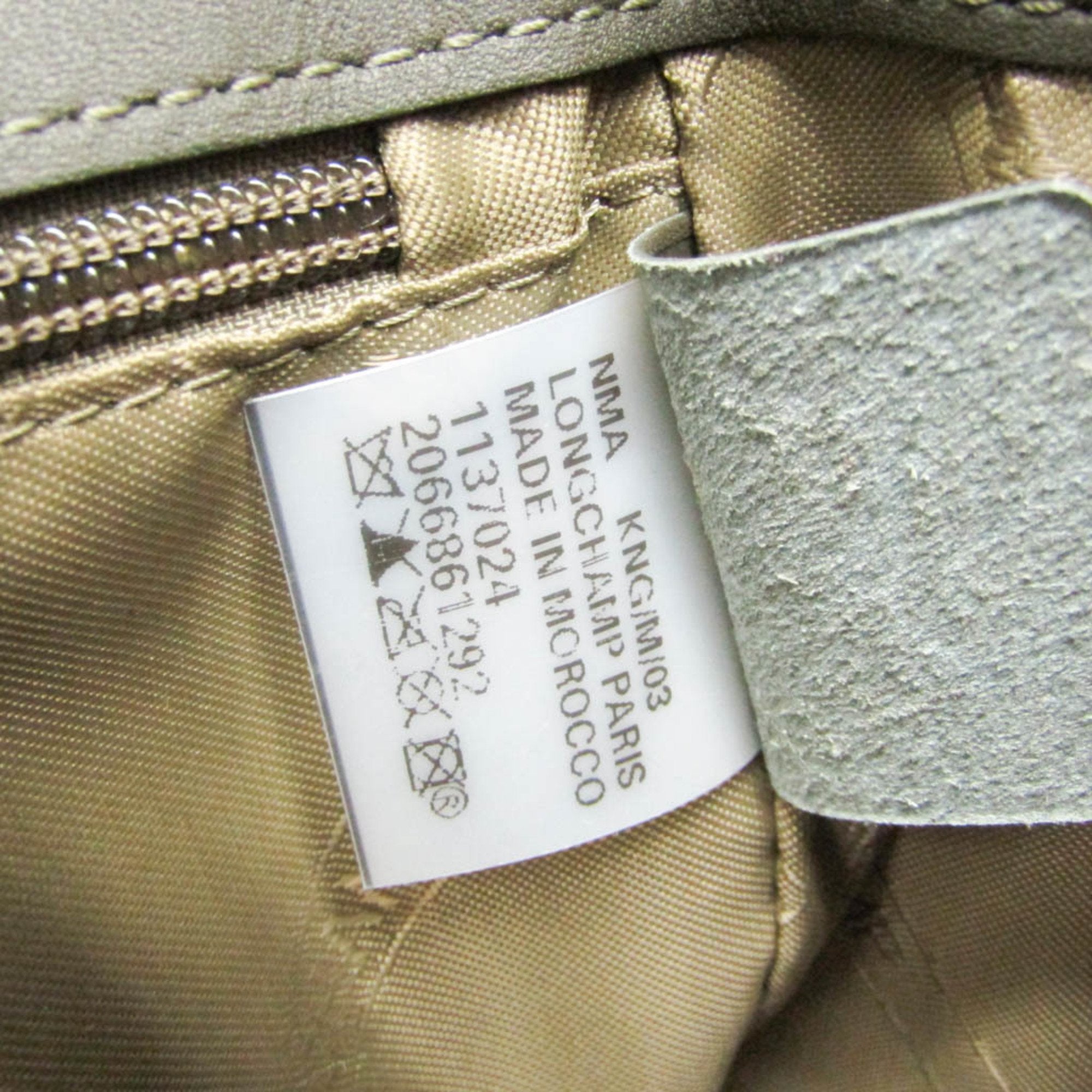 Longchamp Penelope Khaki Leather Shoulder Bag (Pre-Owned)
