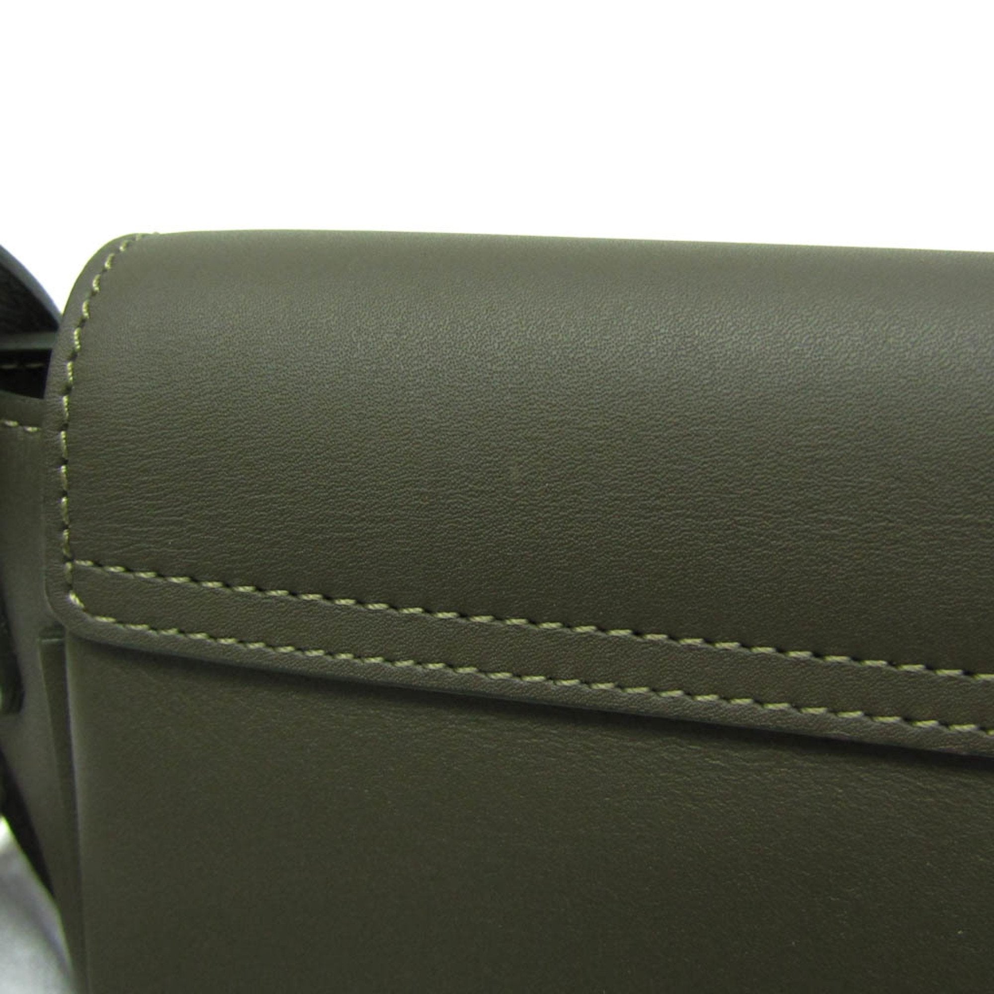 Longchamp Penelope Khaki Leather Shoulder Bag (Pre-Owned)
