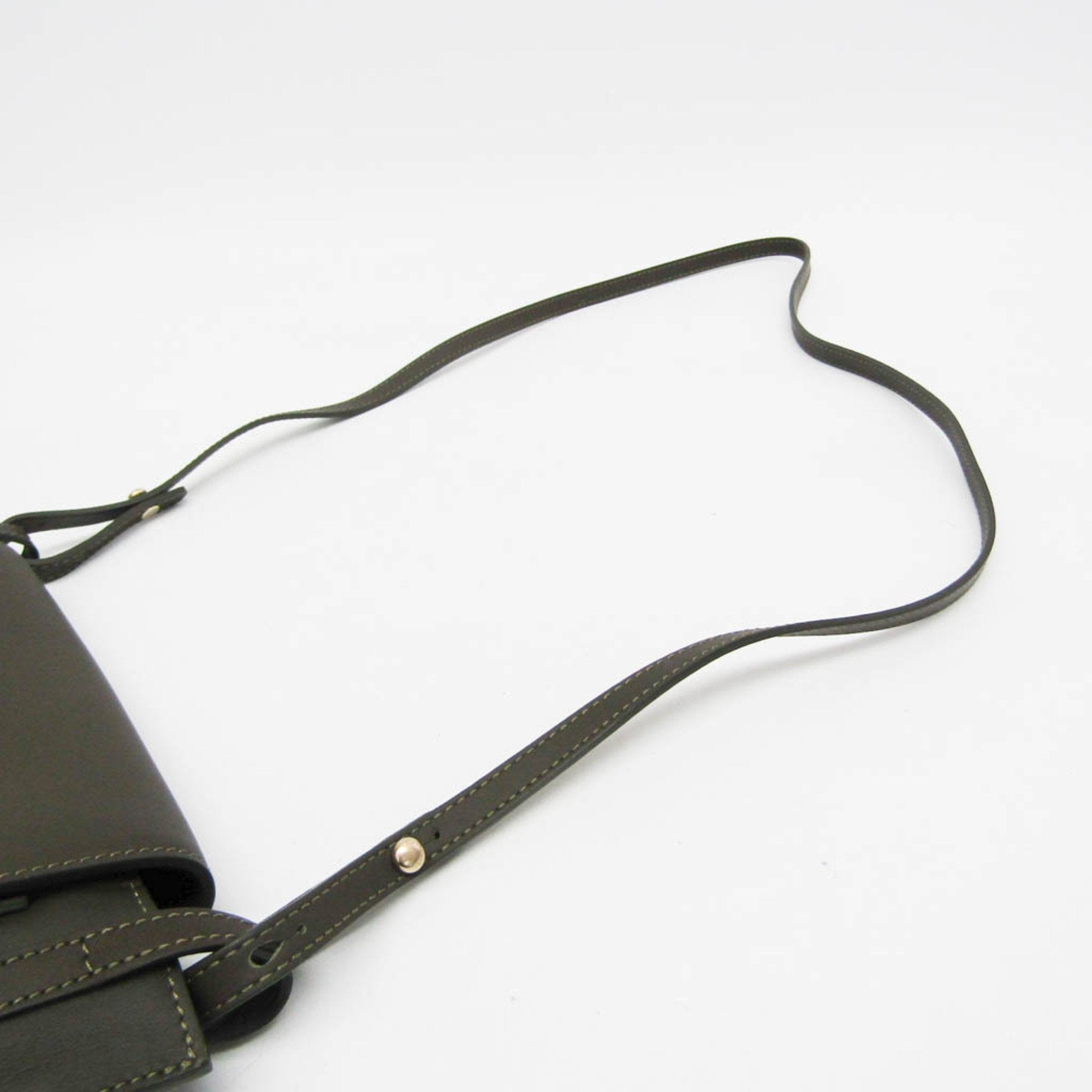 Longchamp Penelope Khaki Leather Shoulder Bag (Pre-Owned)